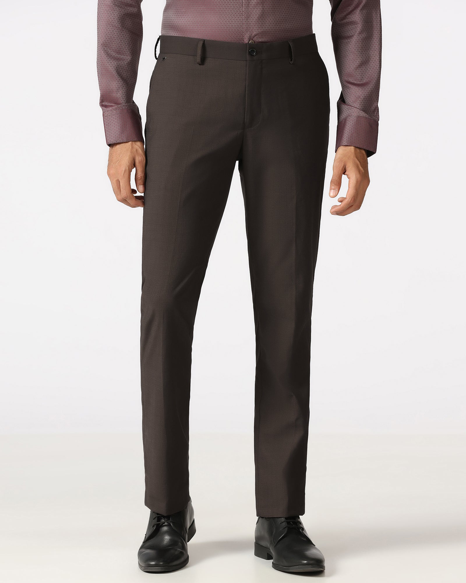 Dark Brown Check Trouser - Baylor