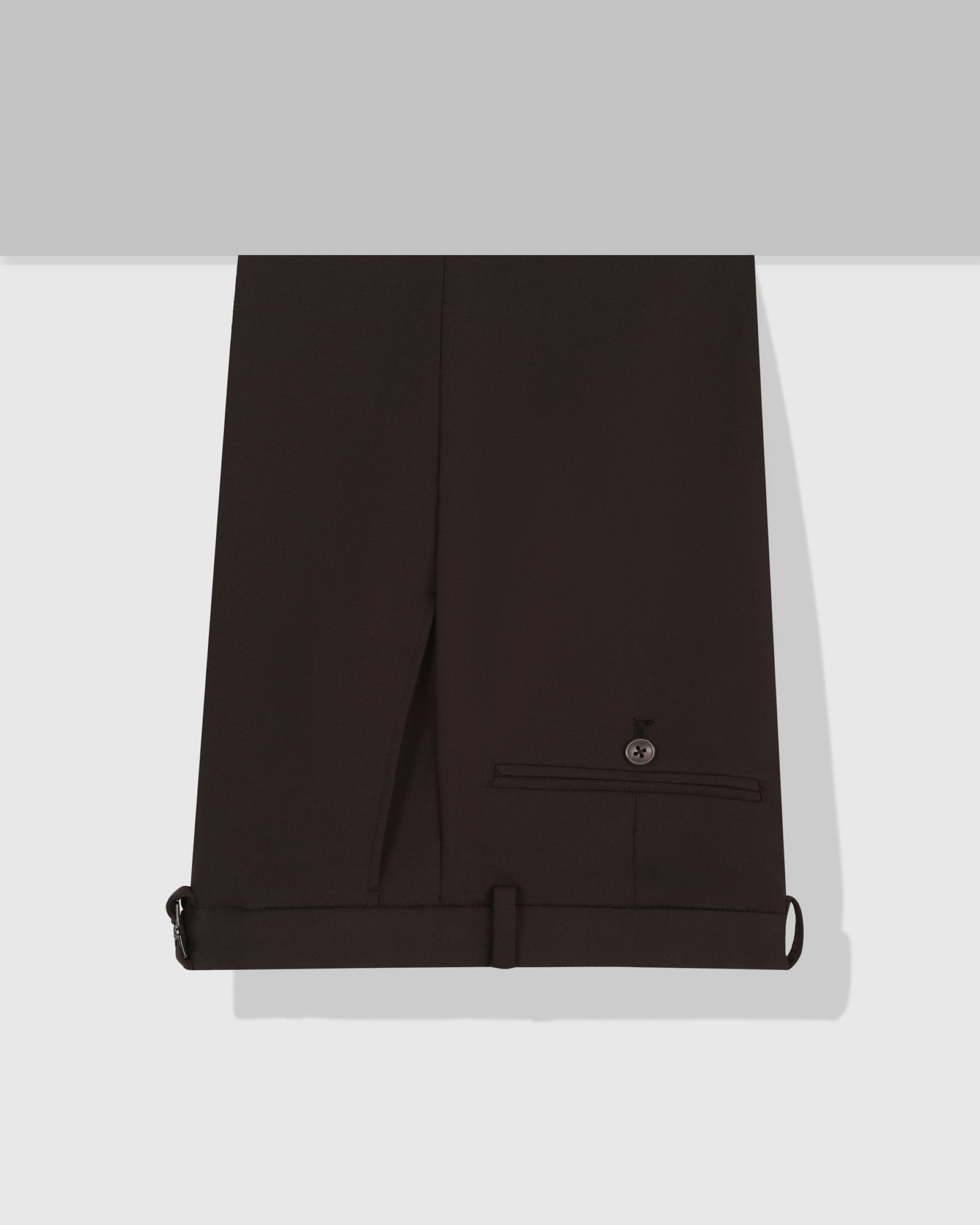 Dark Brown Solid Trouser - Oak