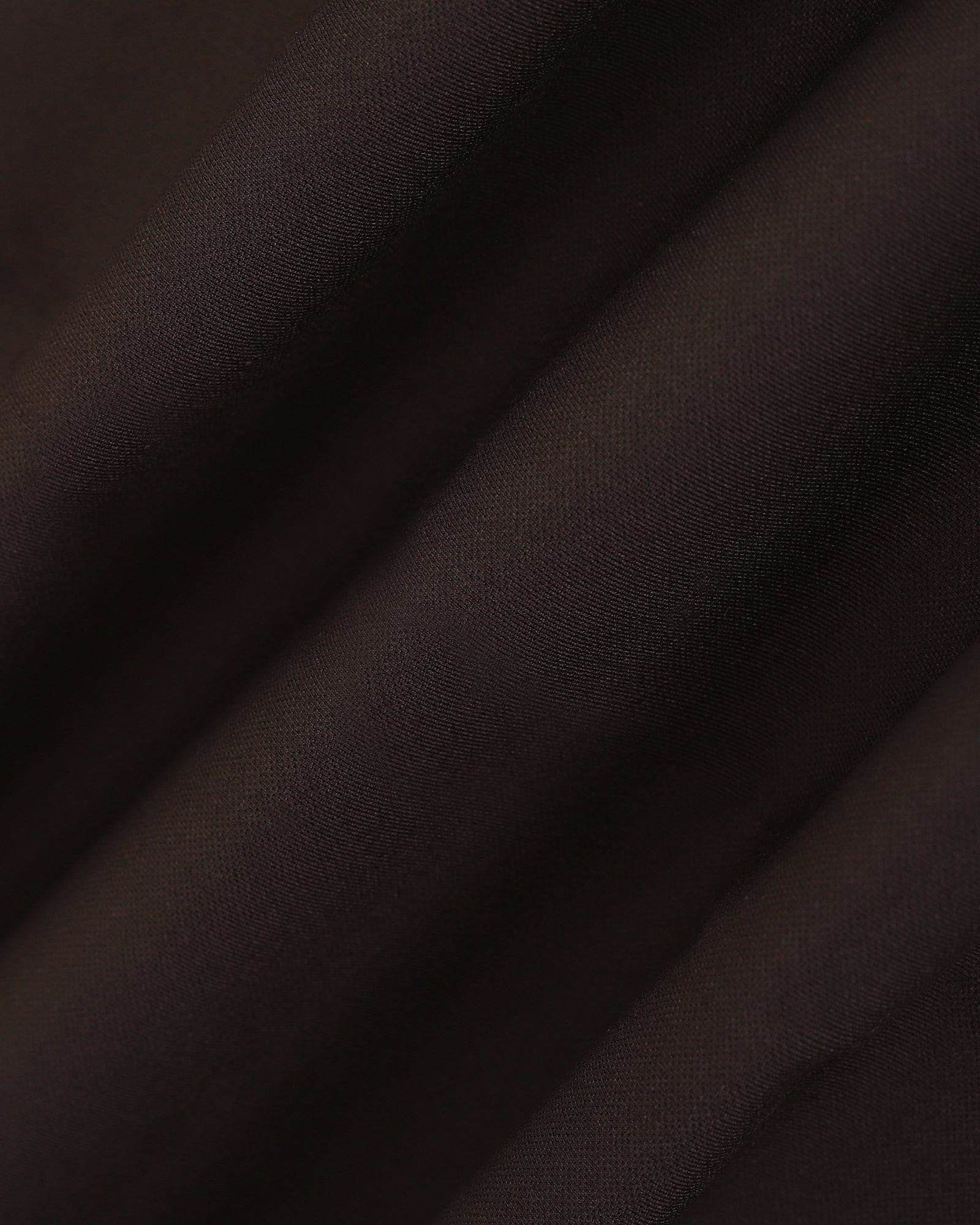 Dark Brown Solid Trouser - Oak