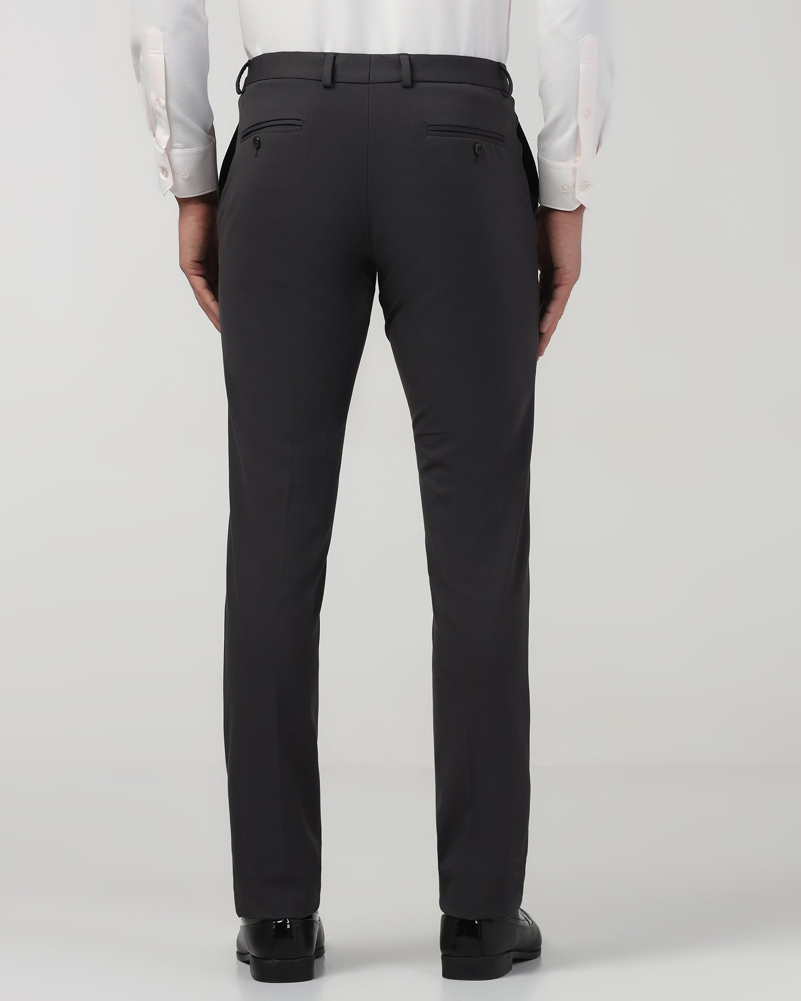 Dark Brown Solid Trouser - Oak