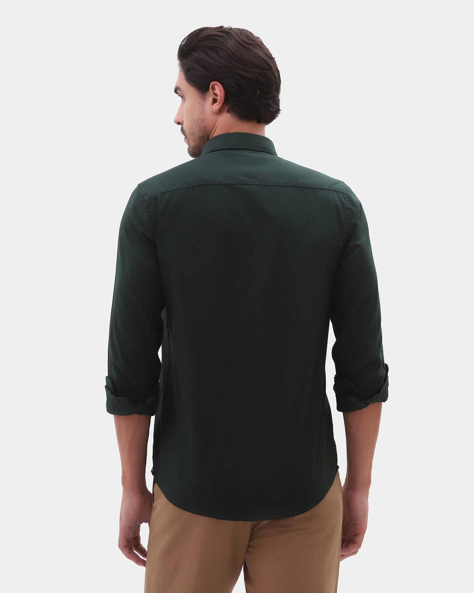 Dark Green Printed Shirt - Gebbew