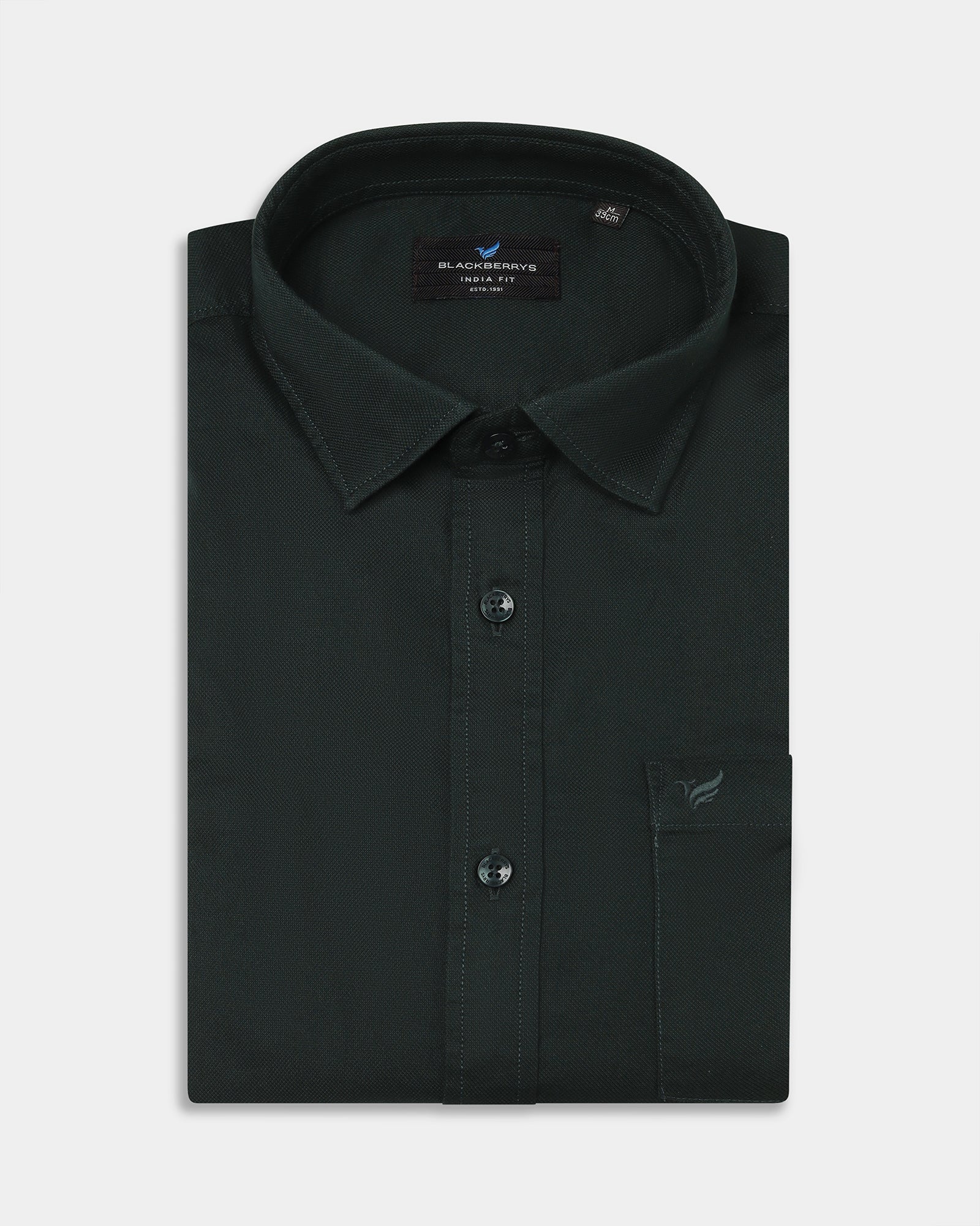 Dark Green Printed Shirt - Gebbew
