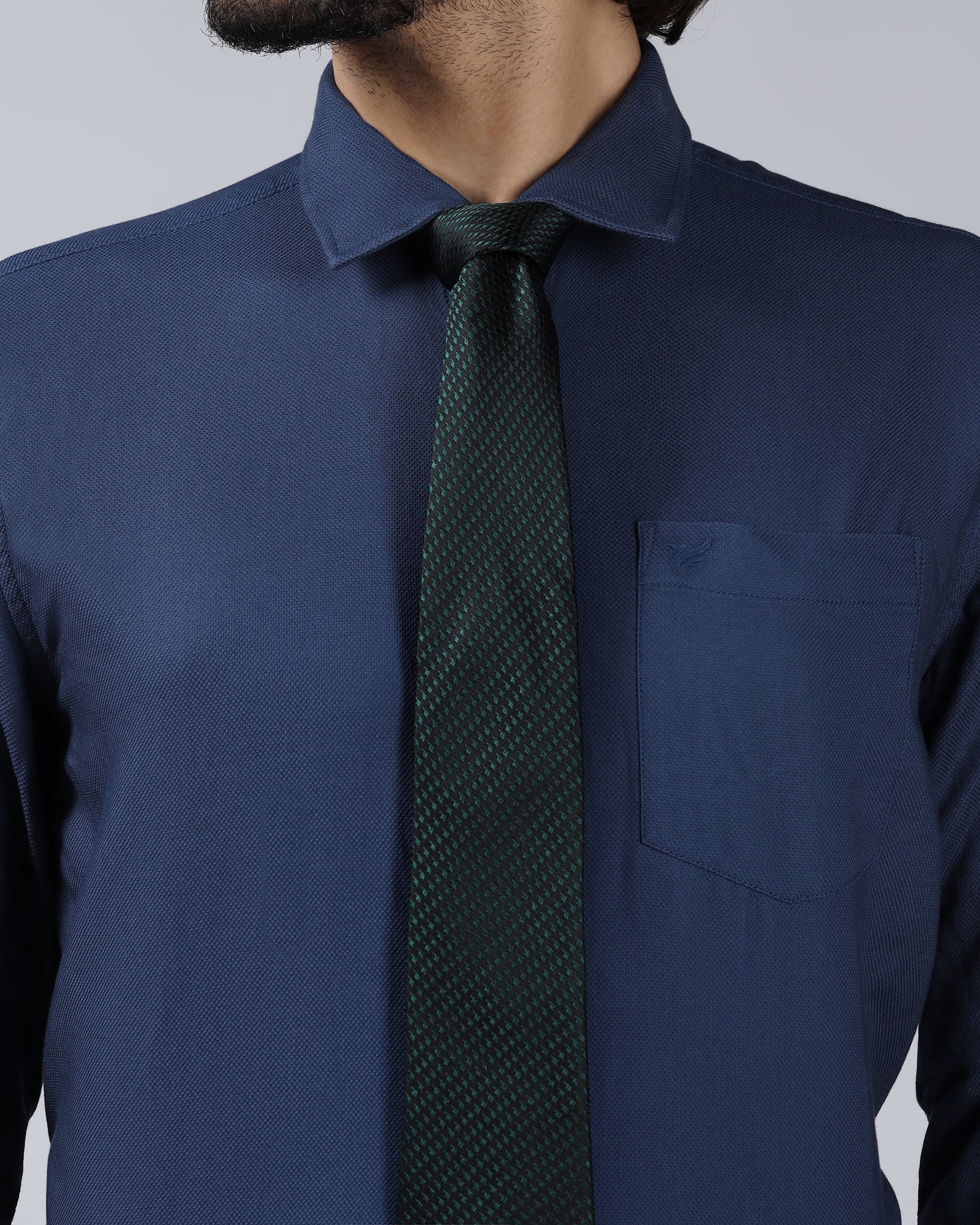 Dark Green Silk Jacquard Tie - Wolverine