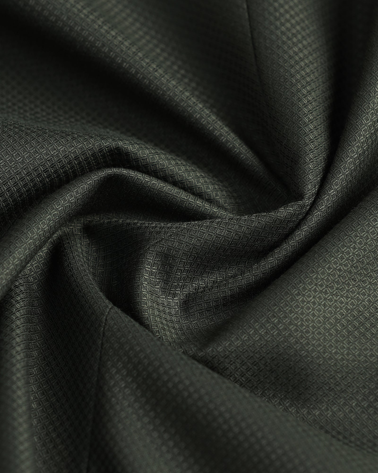 Dark Green Two Piece Textured Suit - Qualcom