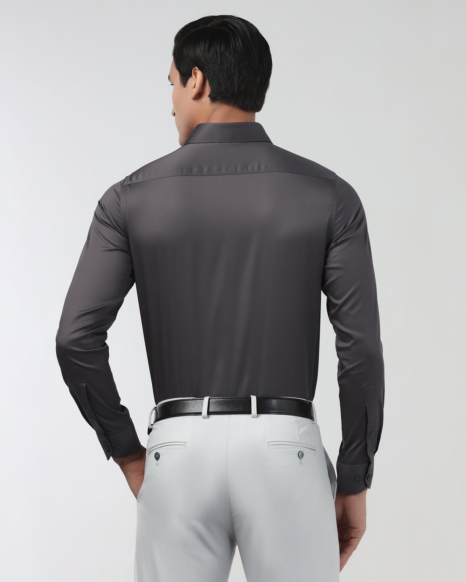 Dark Grey Non Iron Solid Shirt - Sylvia