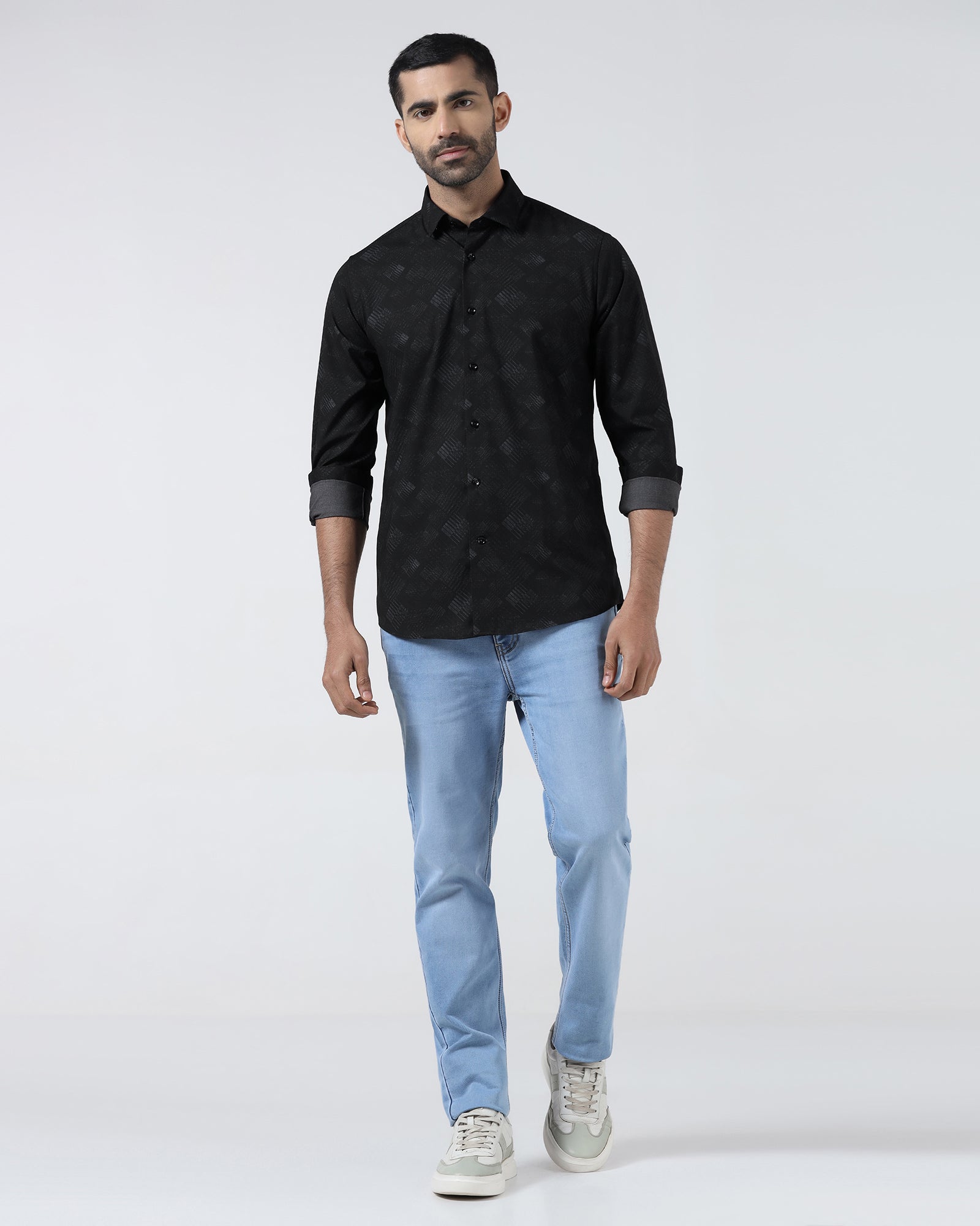 Dark Grey Printed Shirt - Beno