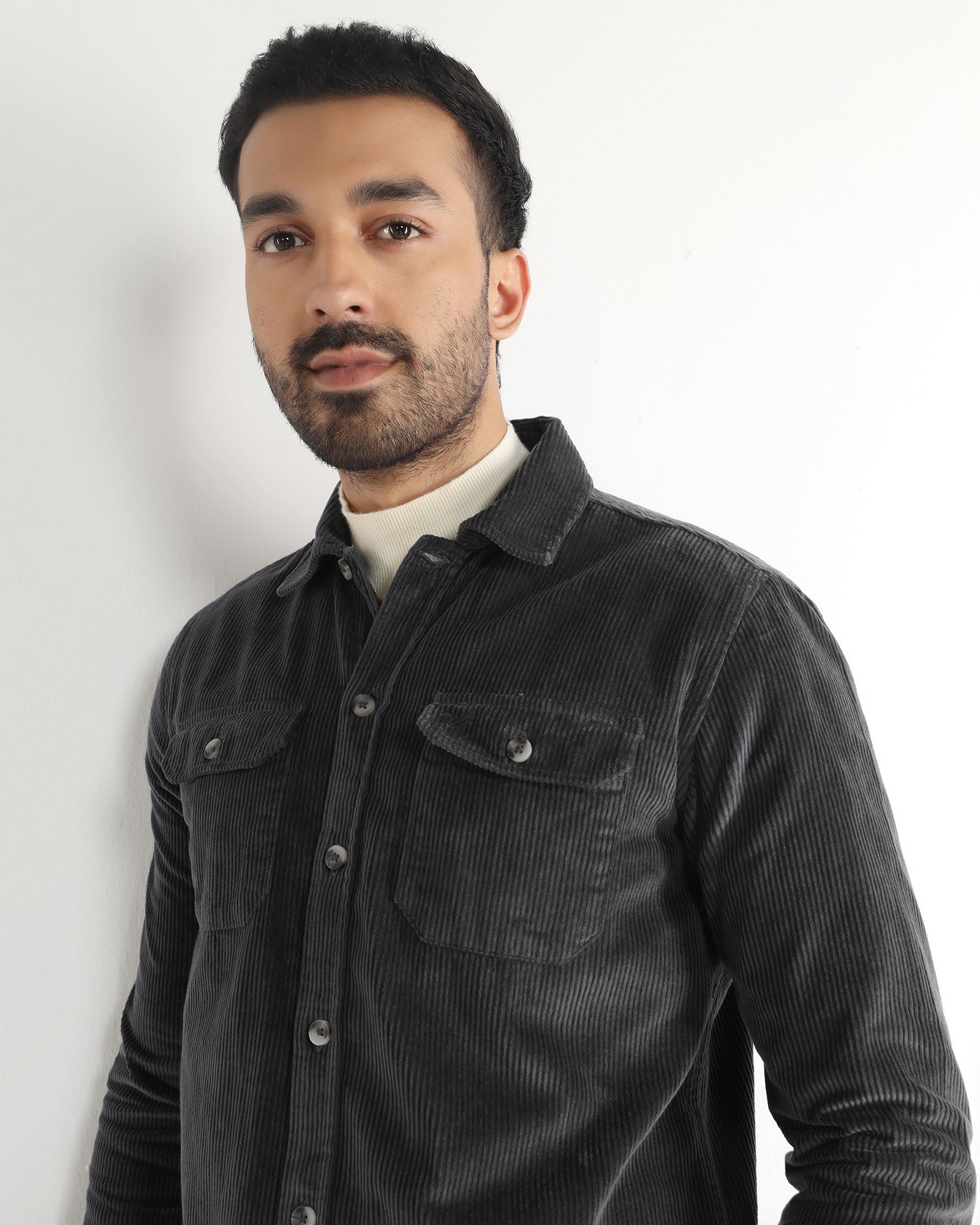 Dark Grey Solid Shirt - Kaka