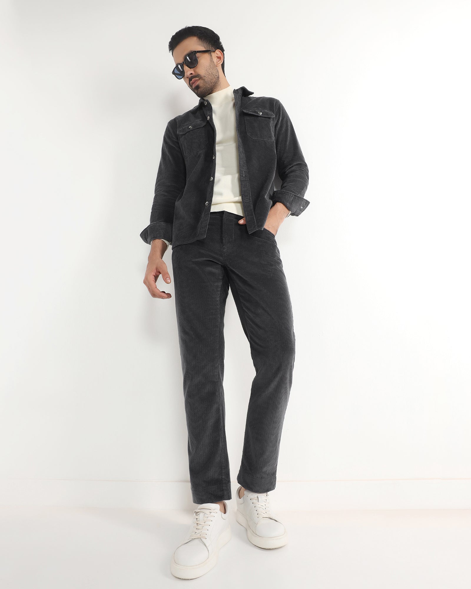 Dark Grey Solid Shirt - Kaka