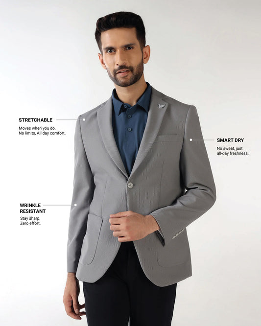 Dark Grey TechPro Textured Blazer - Bowmore