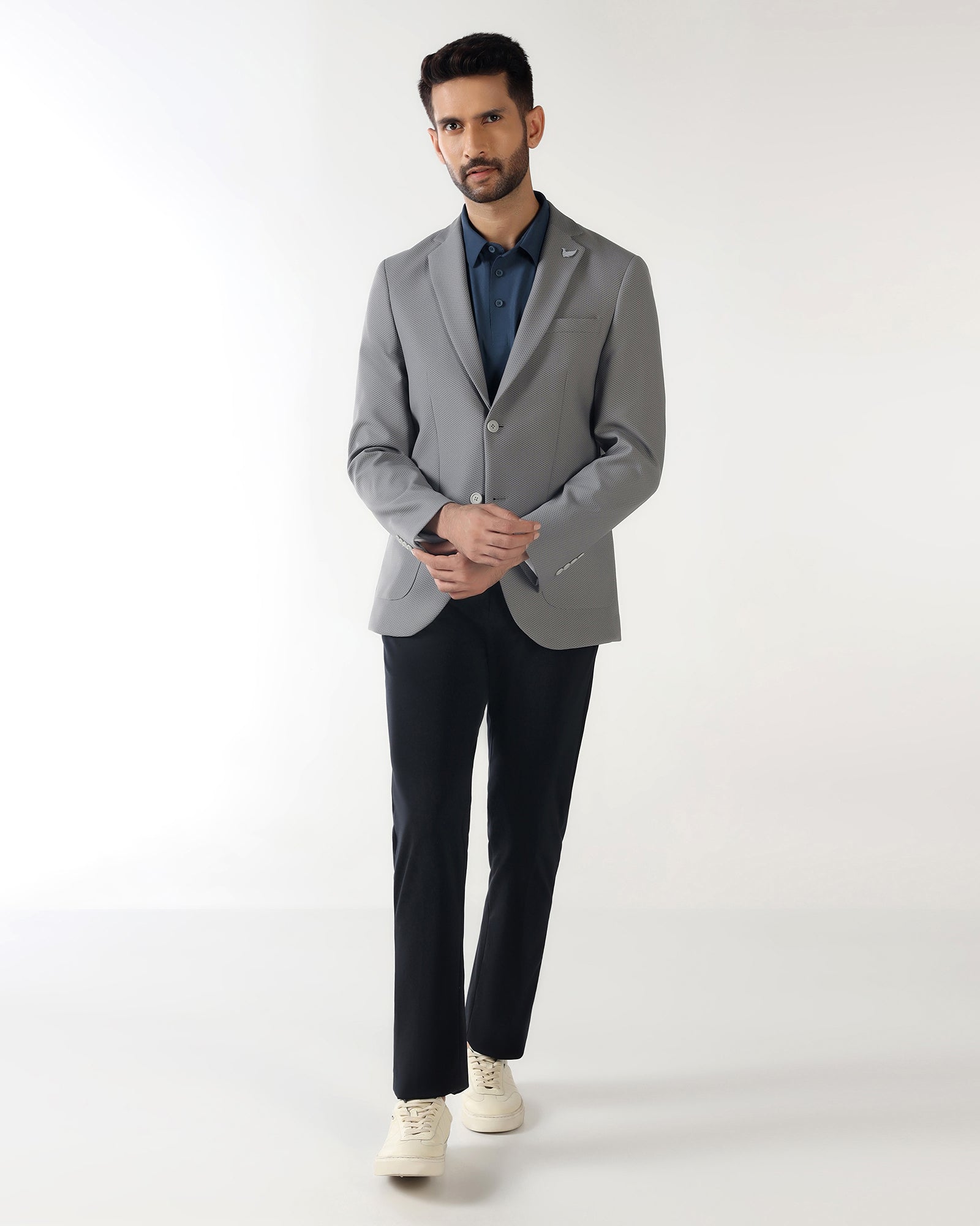 Dark Grey TechPro Textured Blazer - Bowmore