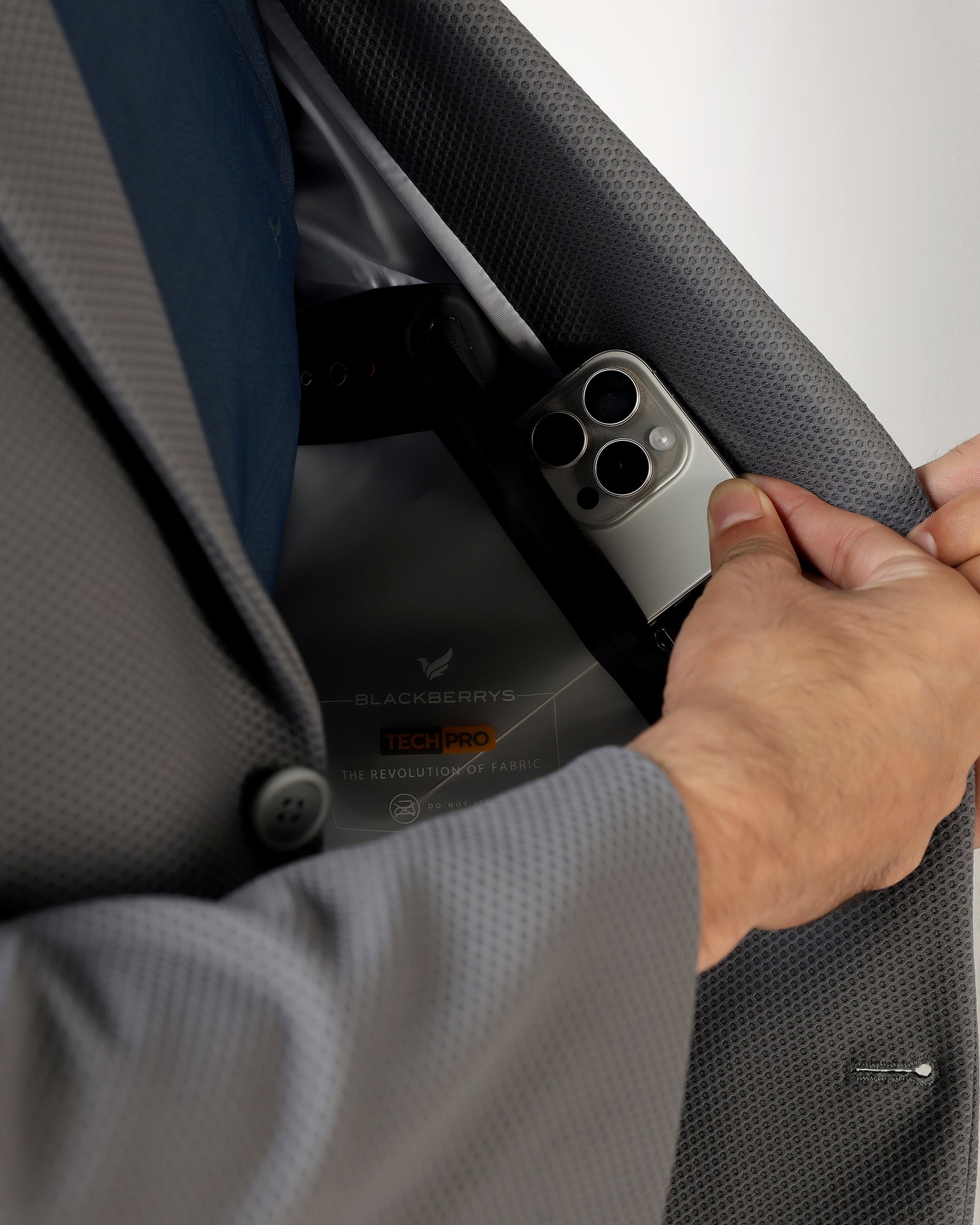 Dark Grey TechPro Textured Blazer - Bowmore