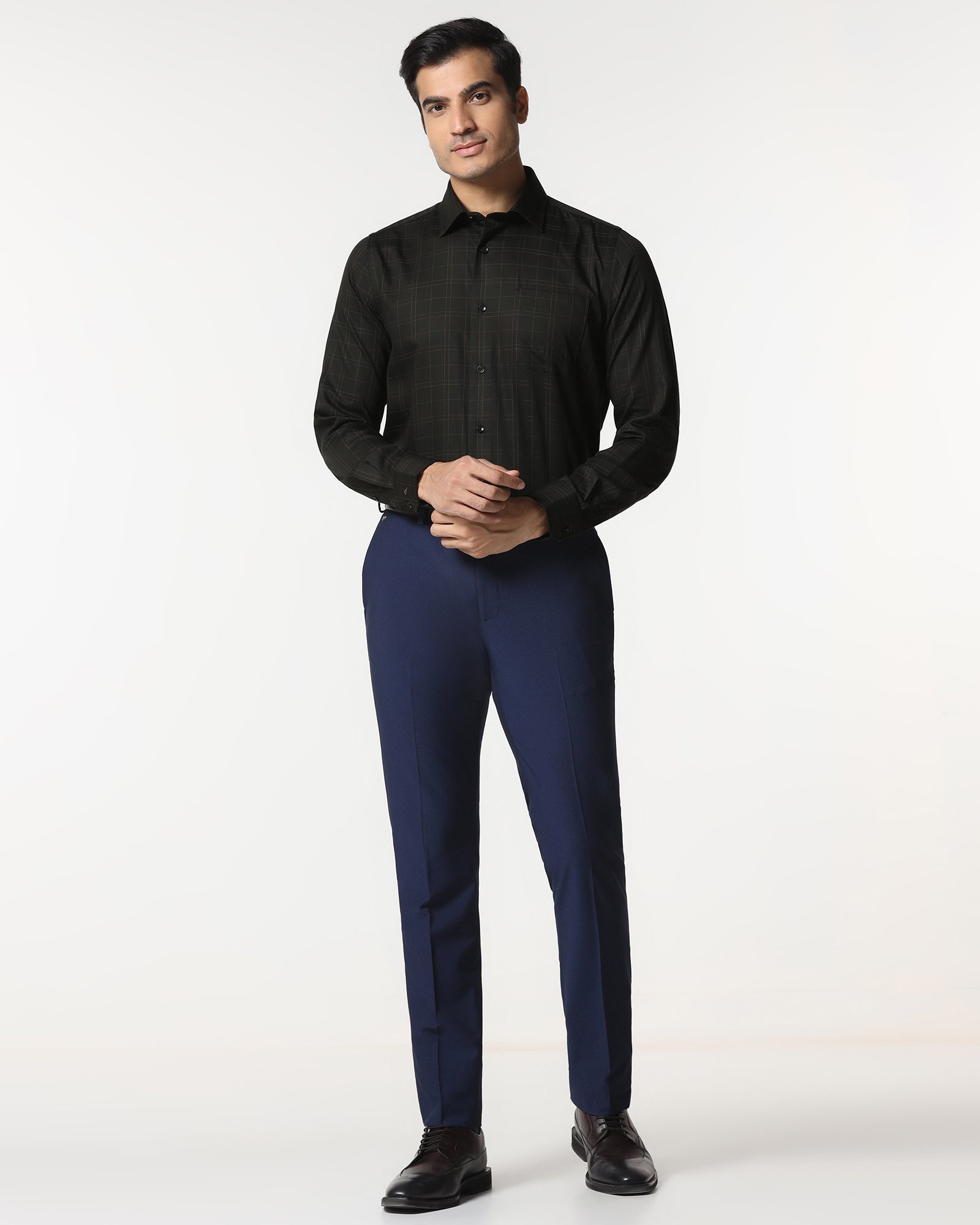 Dark Olive Check Shirt - Axton