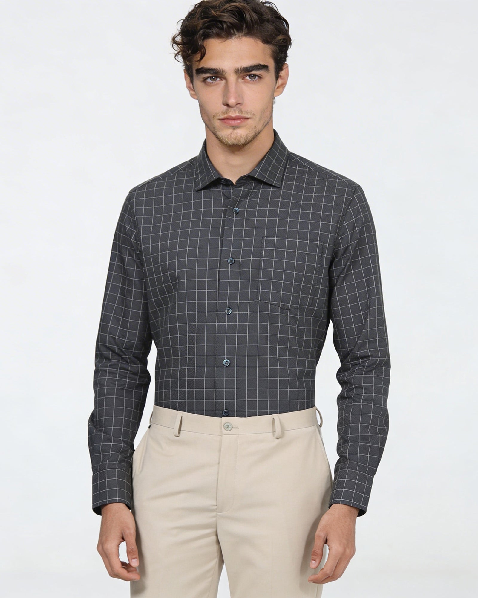 Dark Olive Check Shirt