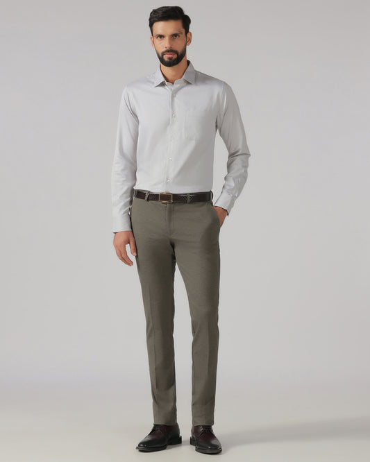 Dark Olive Solid Trouser - Chardonnay