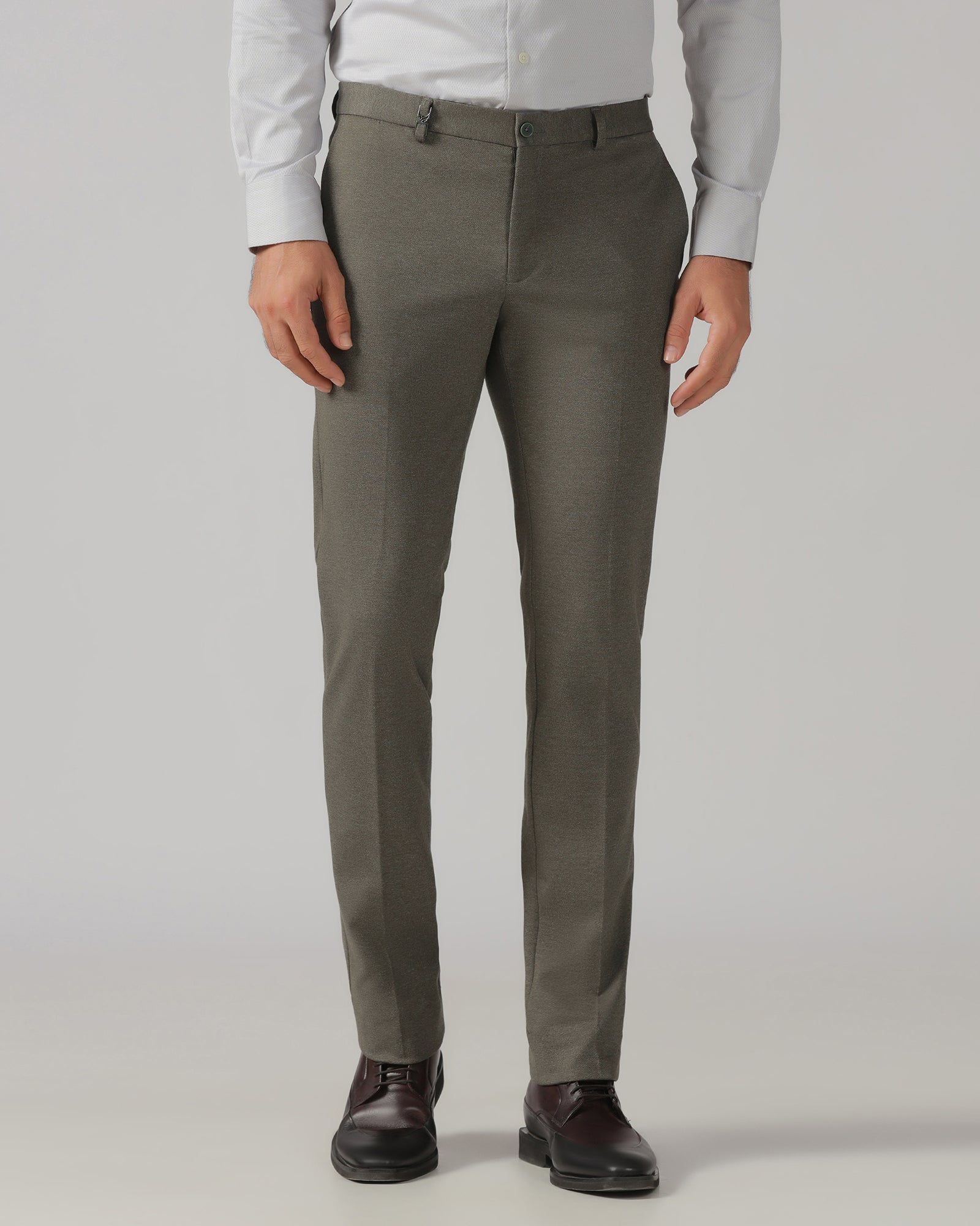 Dark Olive Solid Trouser - Chardonnay