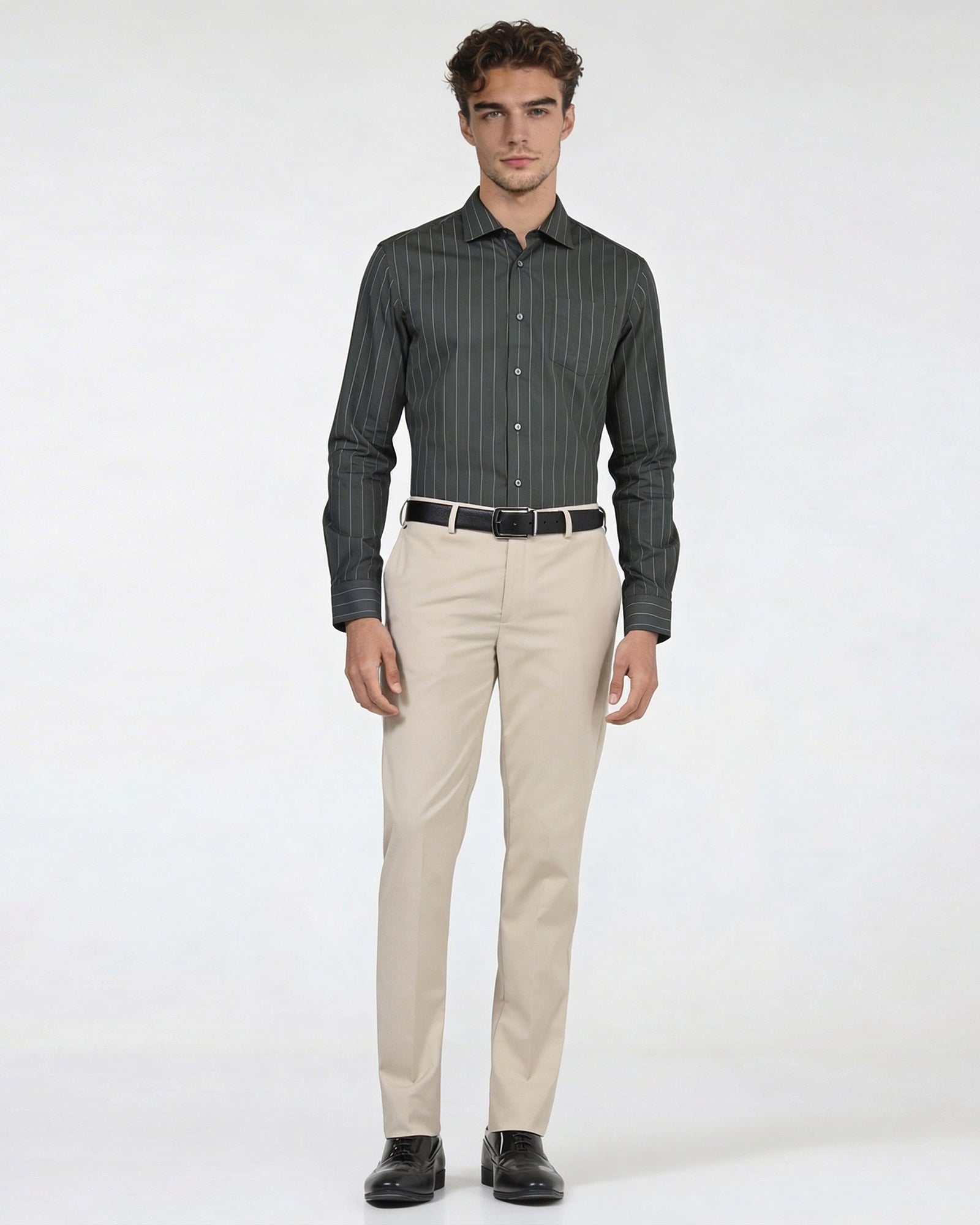 Dark Olive Stripe Shirt