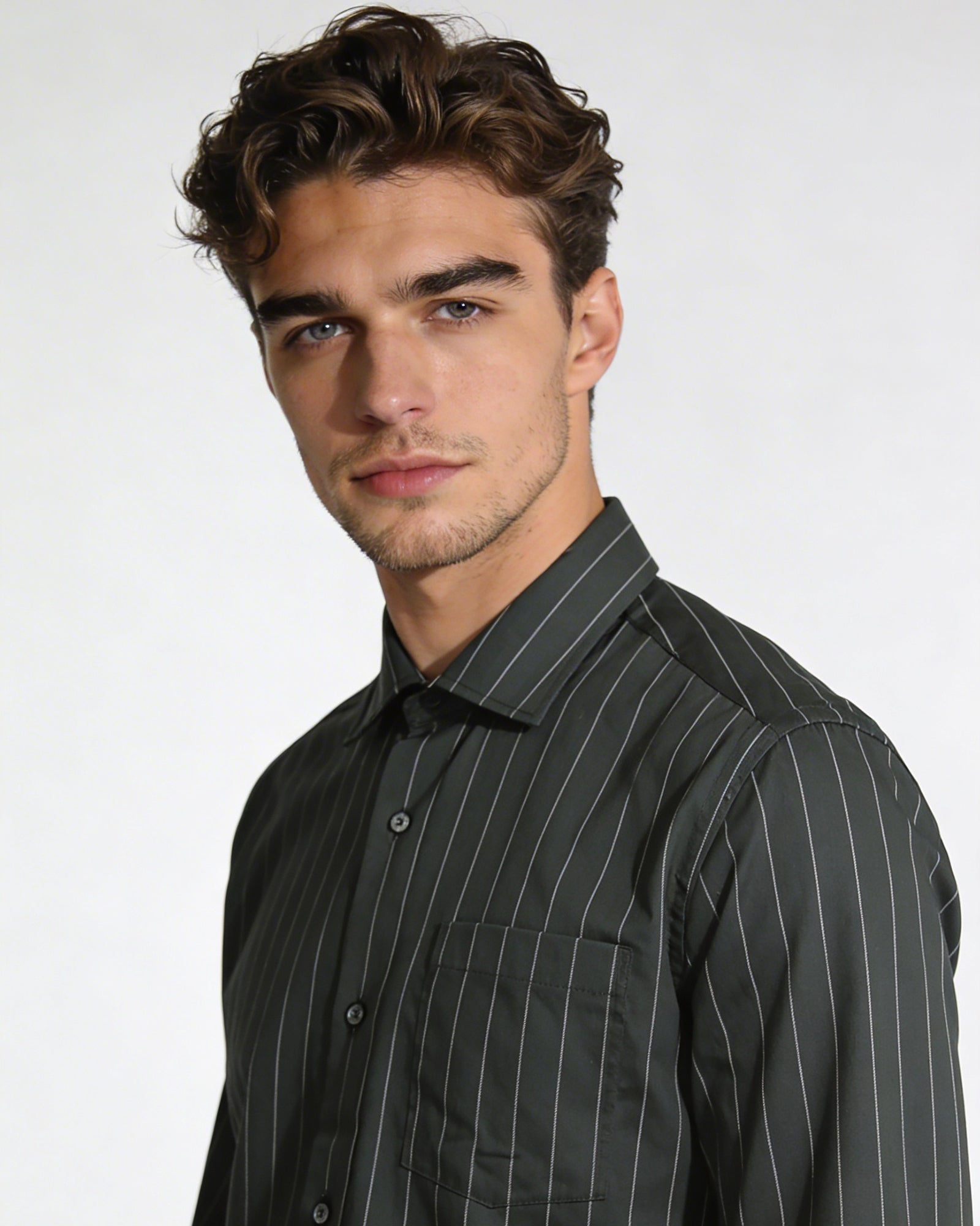 Dark Olive Stripe Shirt