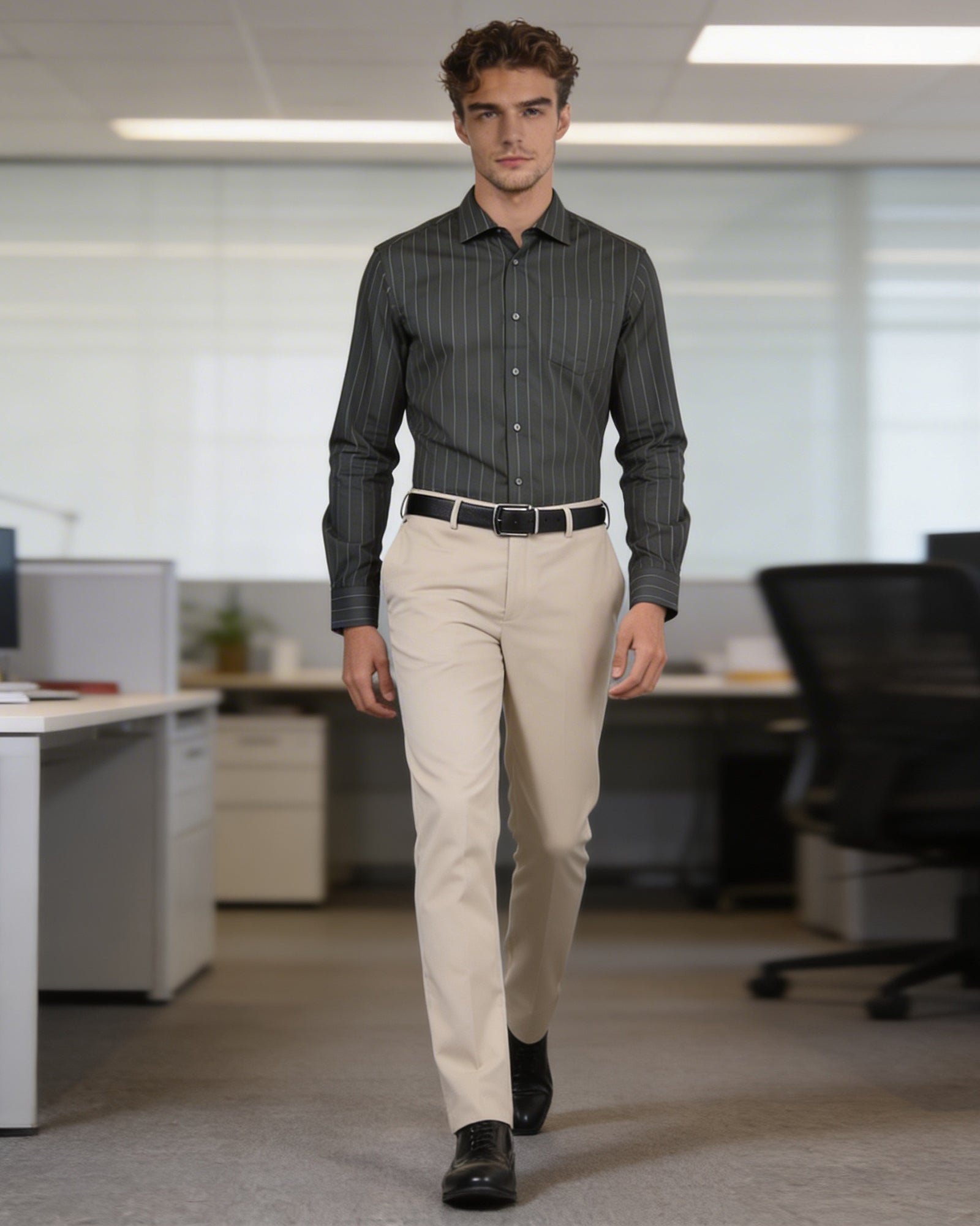 Dark Olive Stripe Shirt