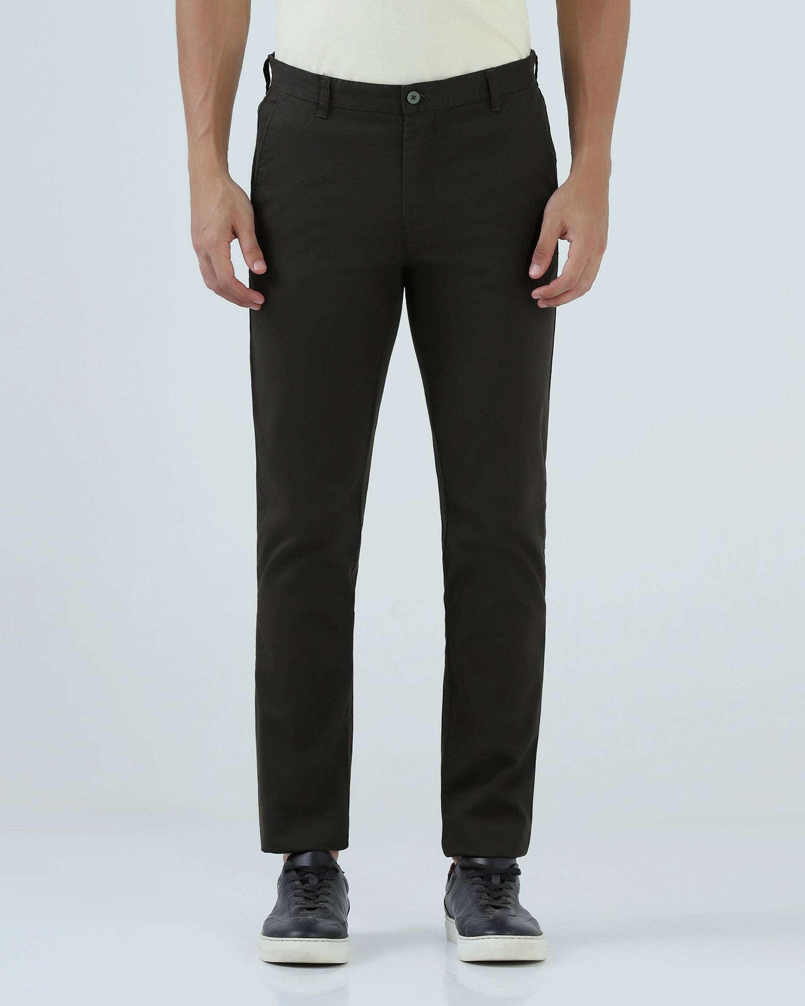 Dark Olive Textured Khakis - Monk