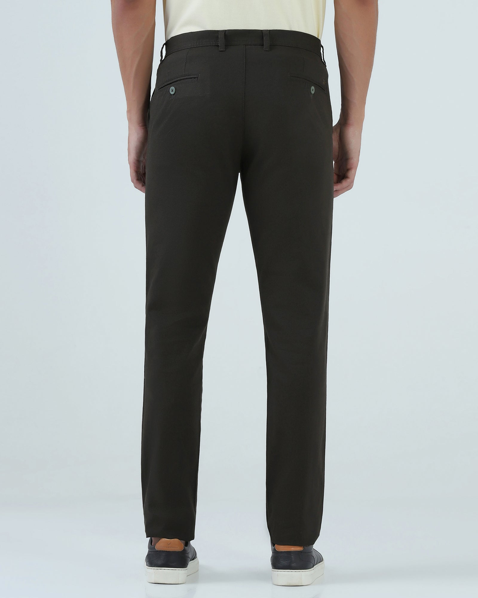 Dark Olive Textured Khakis - Monk