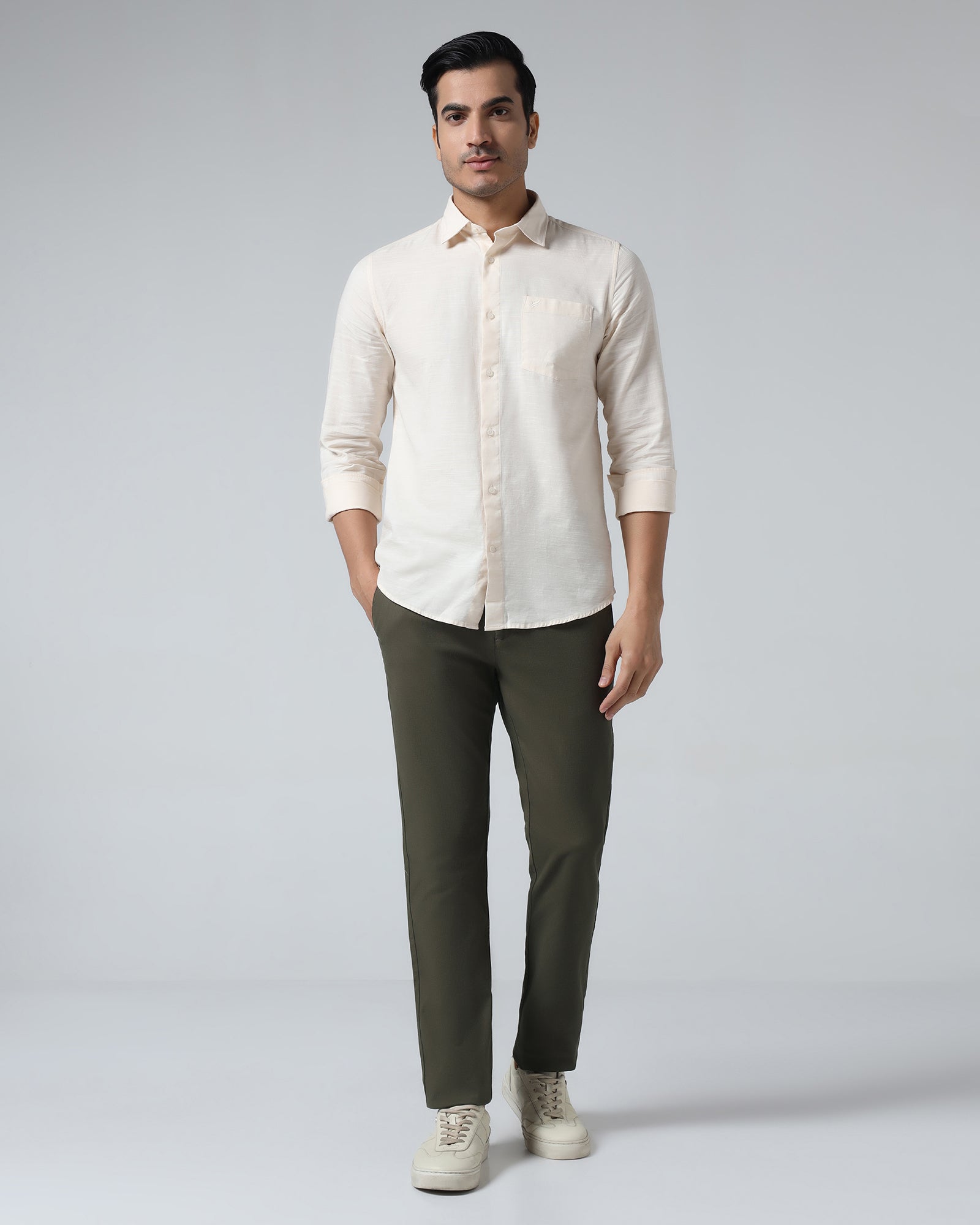 Dark Olive Textured Khakis - Palmer