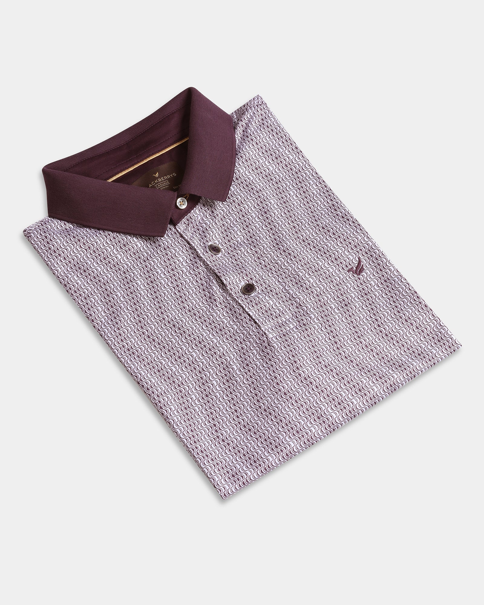 Dark Purple Printed Polo - Zap