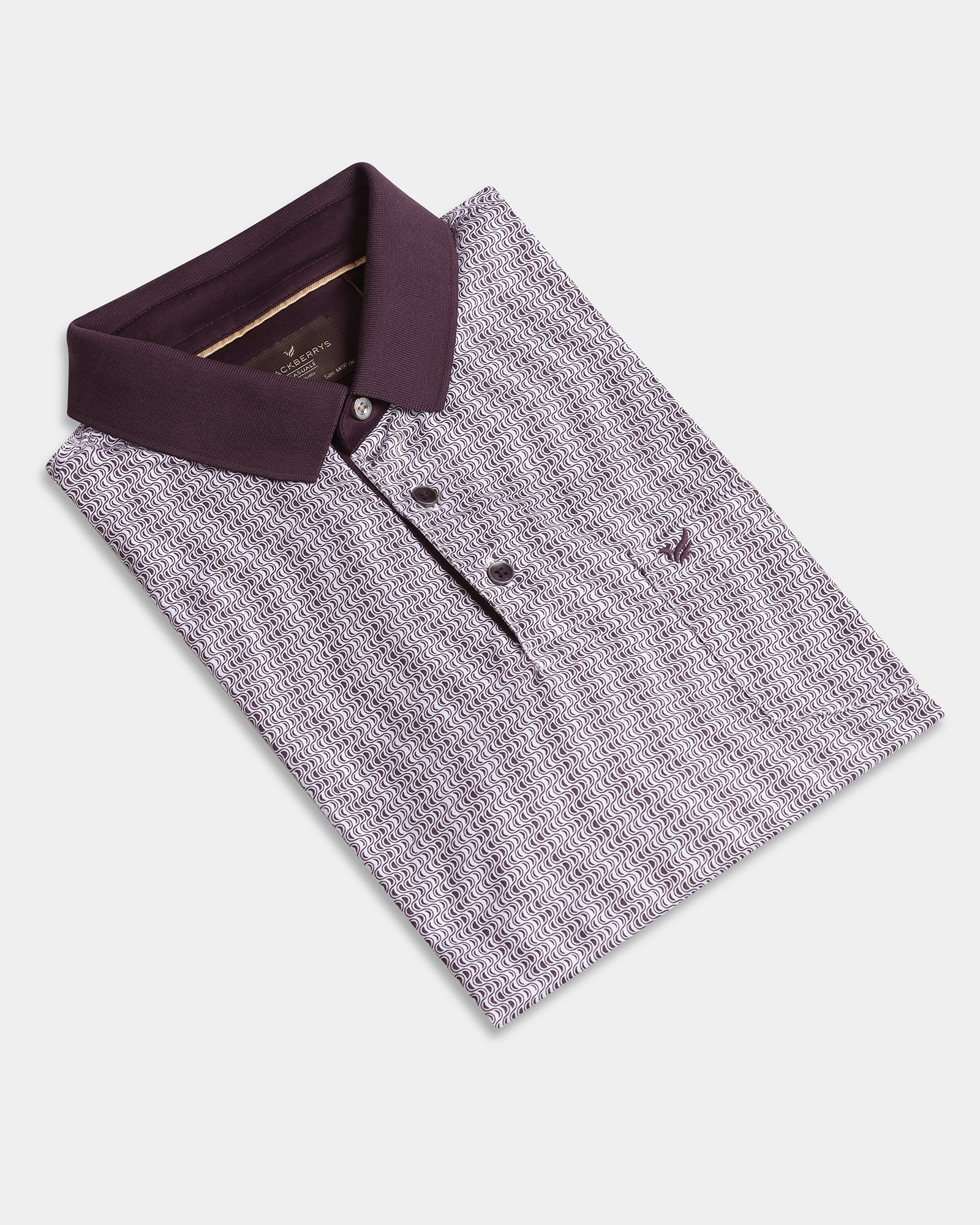 Dark Purple Printed Polo - Zap