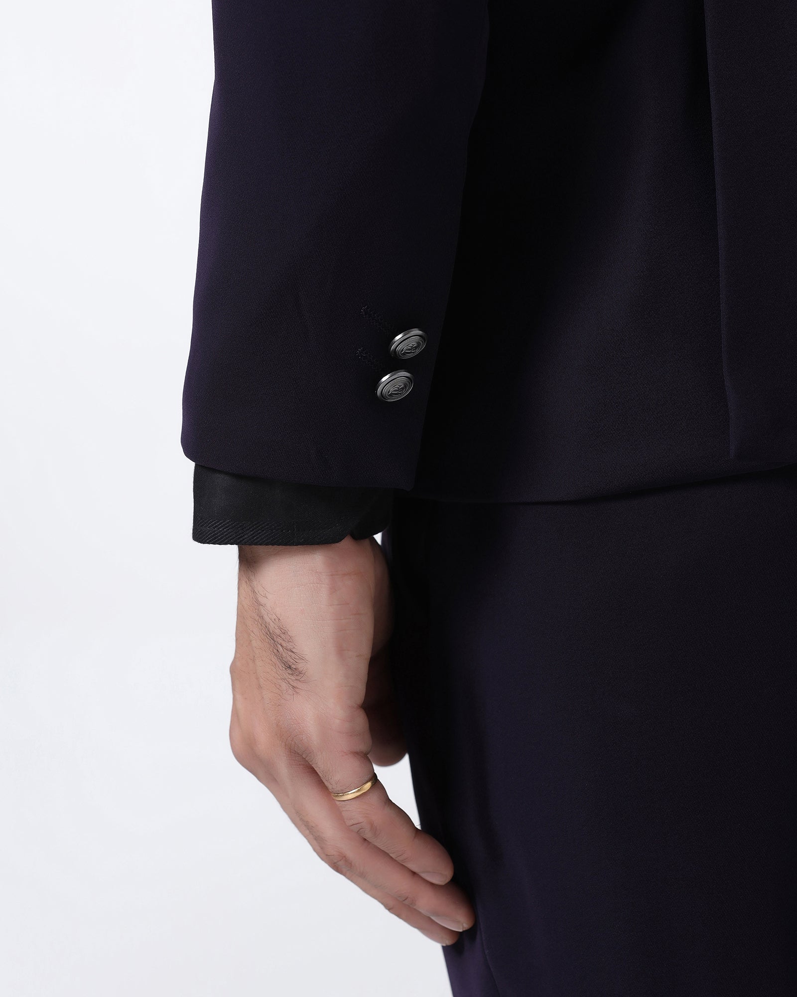 Dark Purple Three Piece Solid Suit - Erron