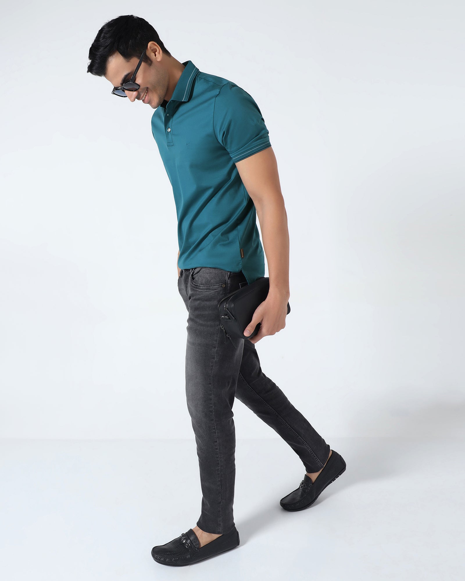 Deep Teal Solid Polo - Ram
