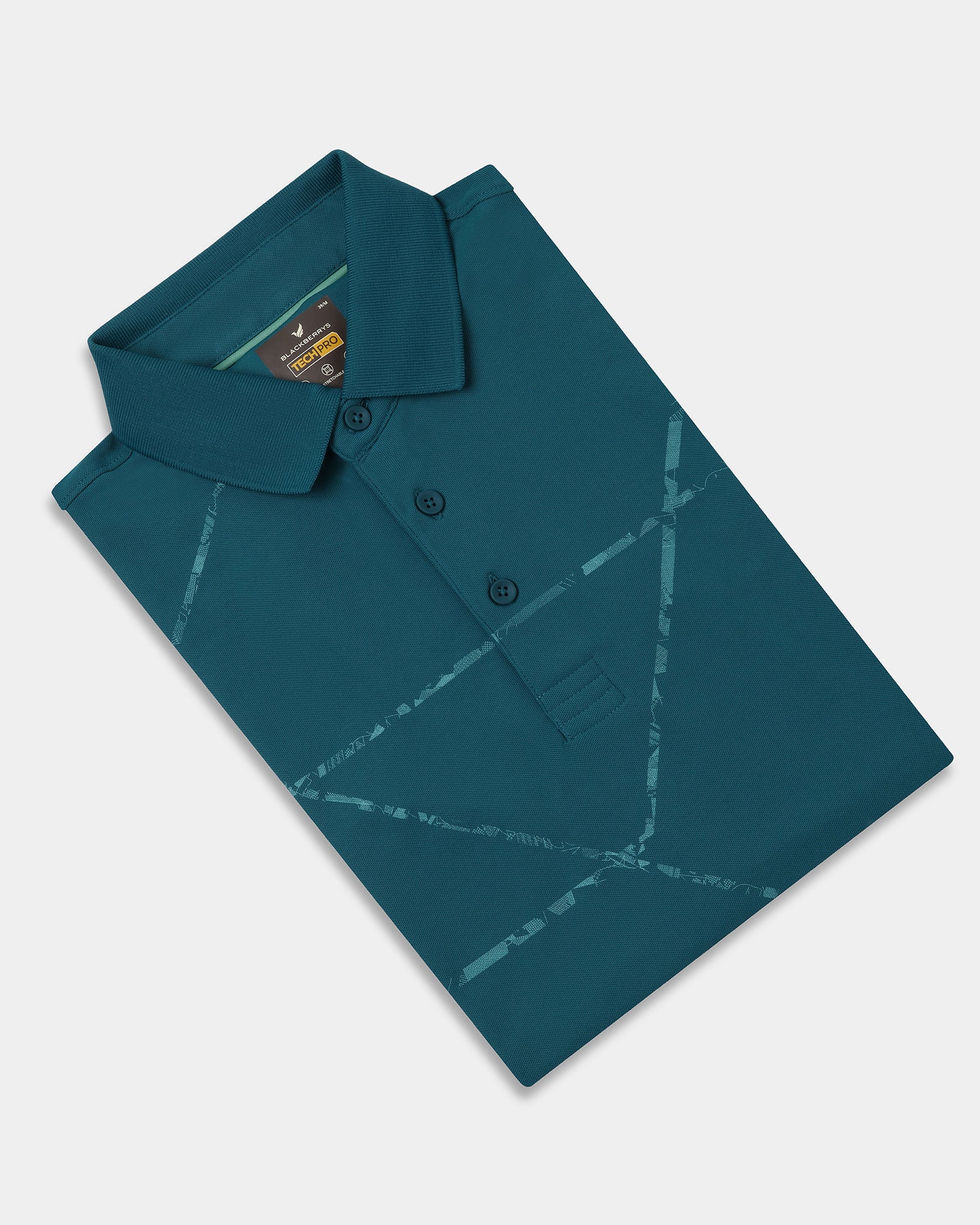 Deep Teal TechPro Printed Polo - Cedric