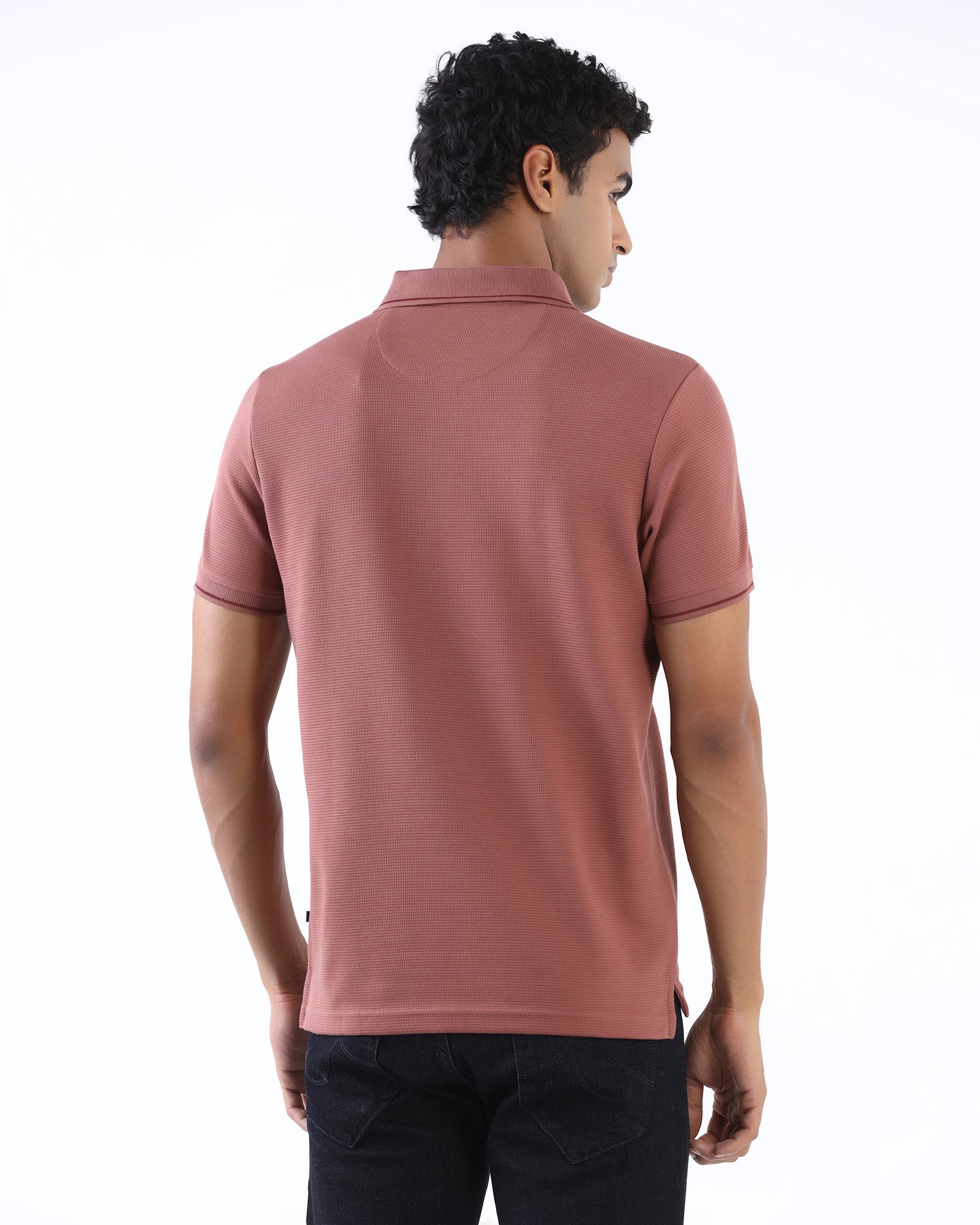 Dusky Rust Textured Polo - Viggo
