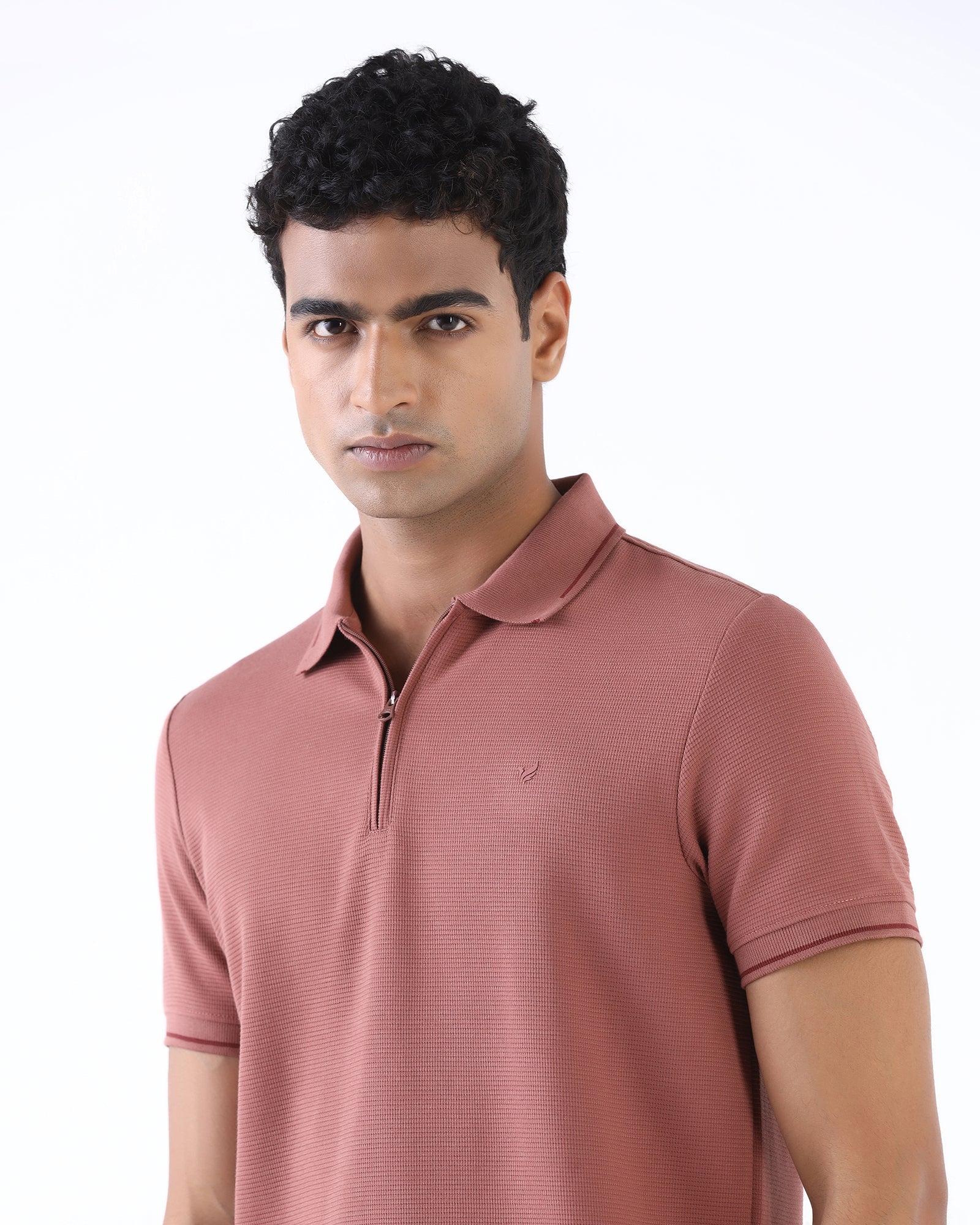 Dusky Rust Textured Polo - Viggo