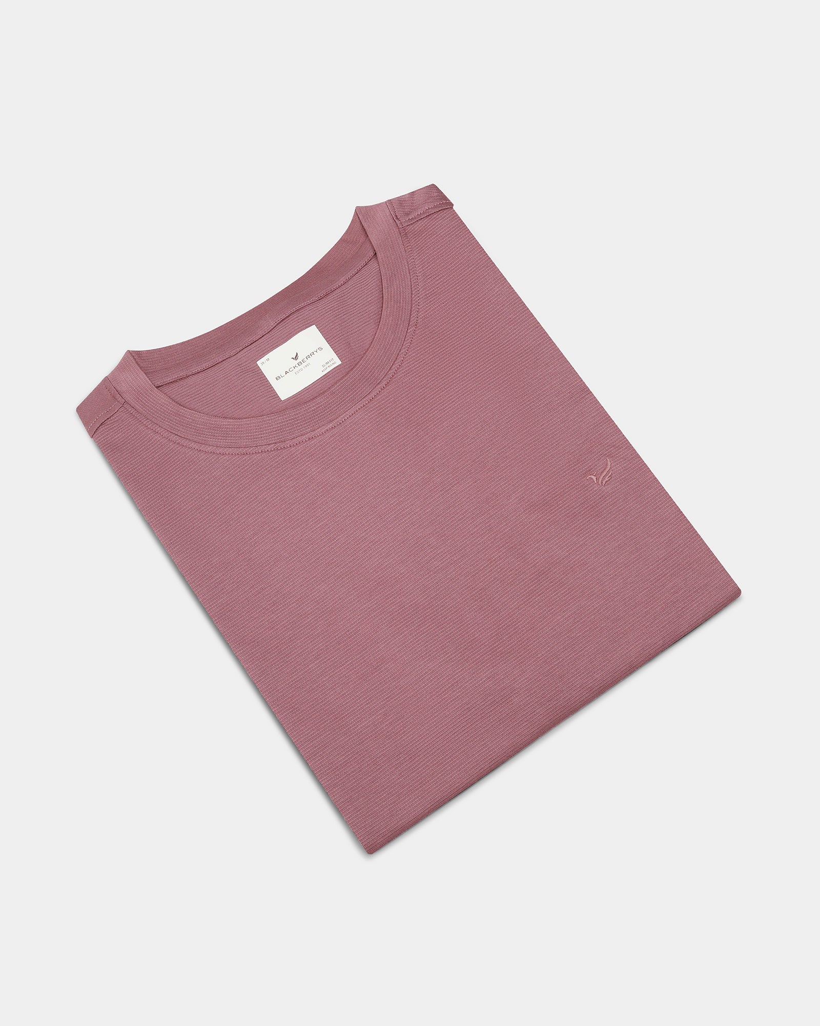 Dusty Lilac Crew Neck Textured T-Shirt - Yamazaki