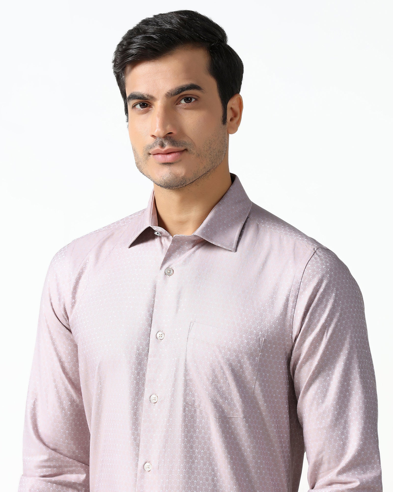 Dusty Pink Jacquard Shirt - Rile