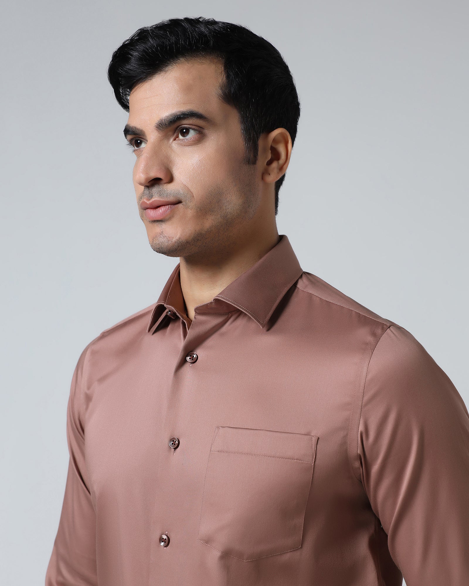 Rust Non Iron Solid Shirt - Sylvia