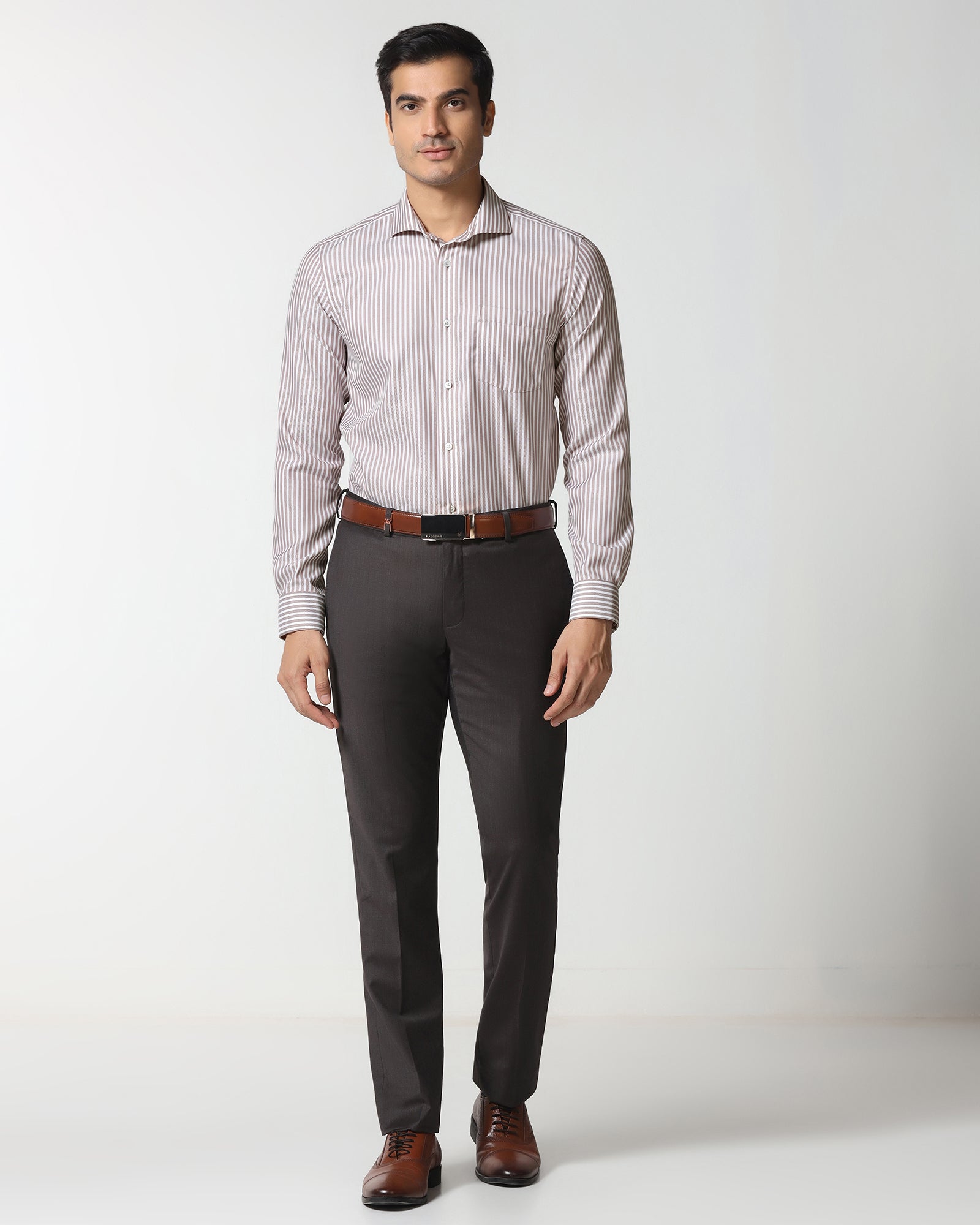 Dusty Pink Non Iron Stripe Shirt - Radius