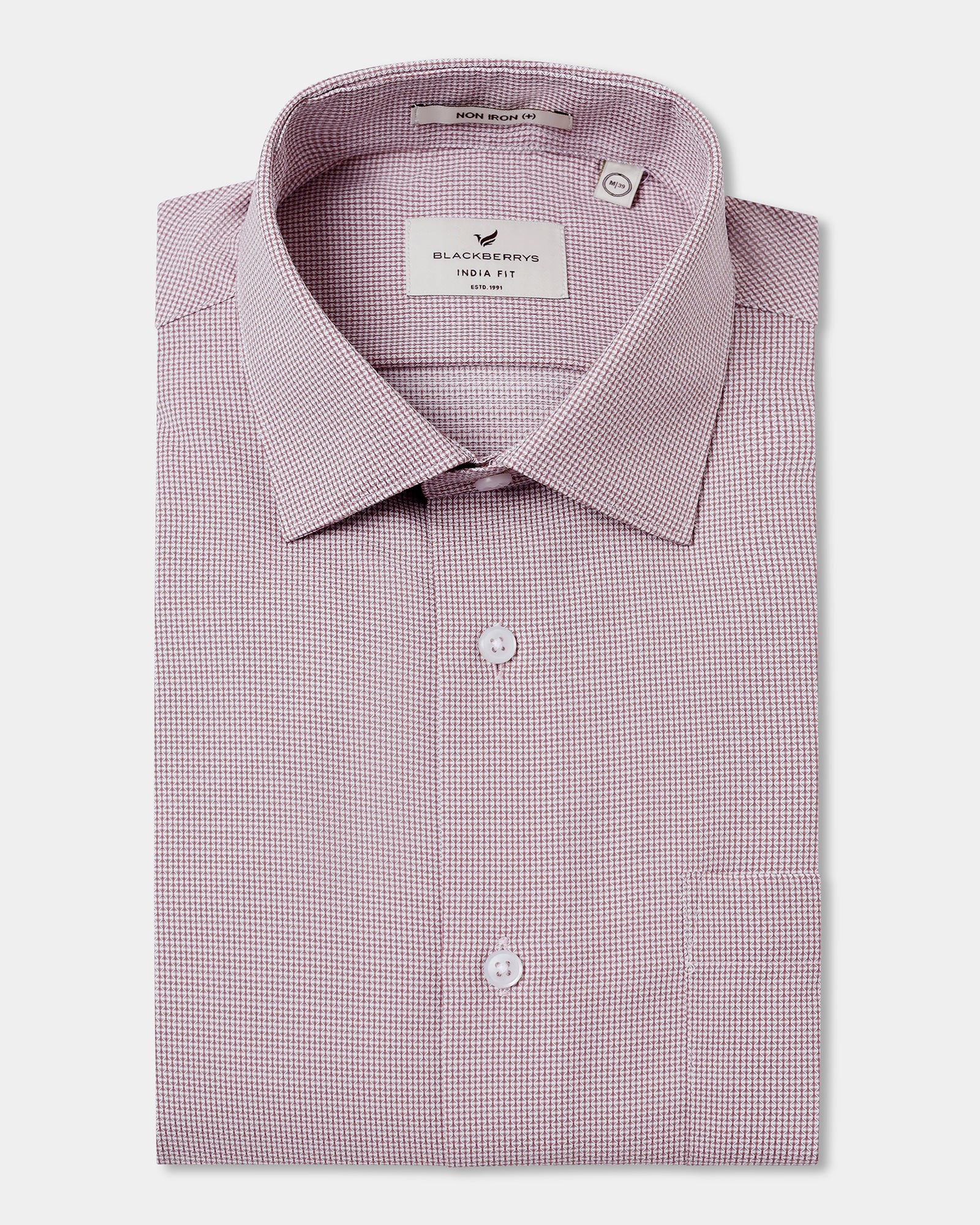 Dusty Pink Non Iron Textured Shirt - Russel E