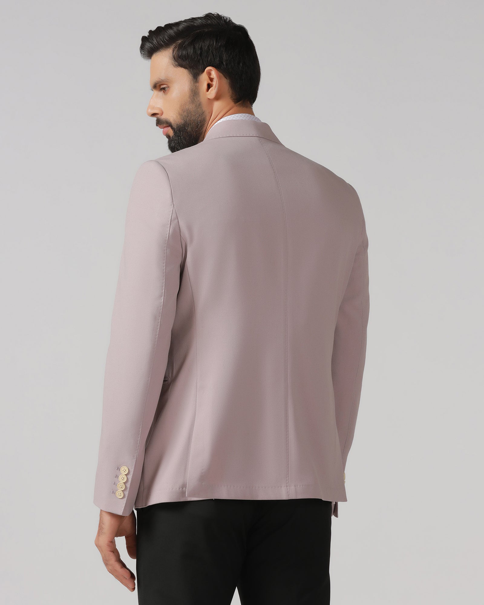 Dusty Pink Solid Blazer - Absinthe