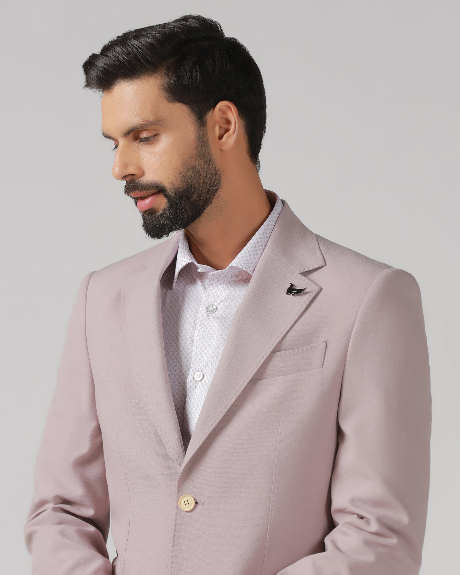 Dusty Pink Solid Blazer - Absinthe