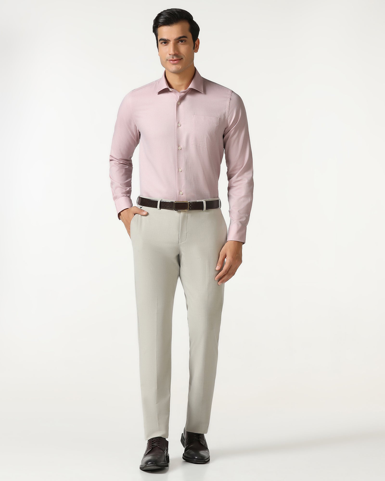 Dusty Pink Textured Shirt - Random