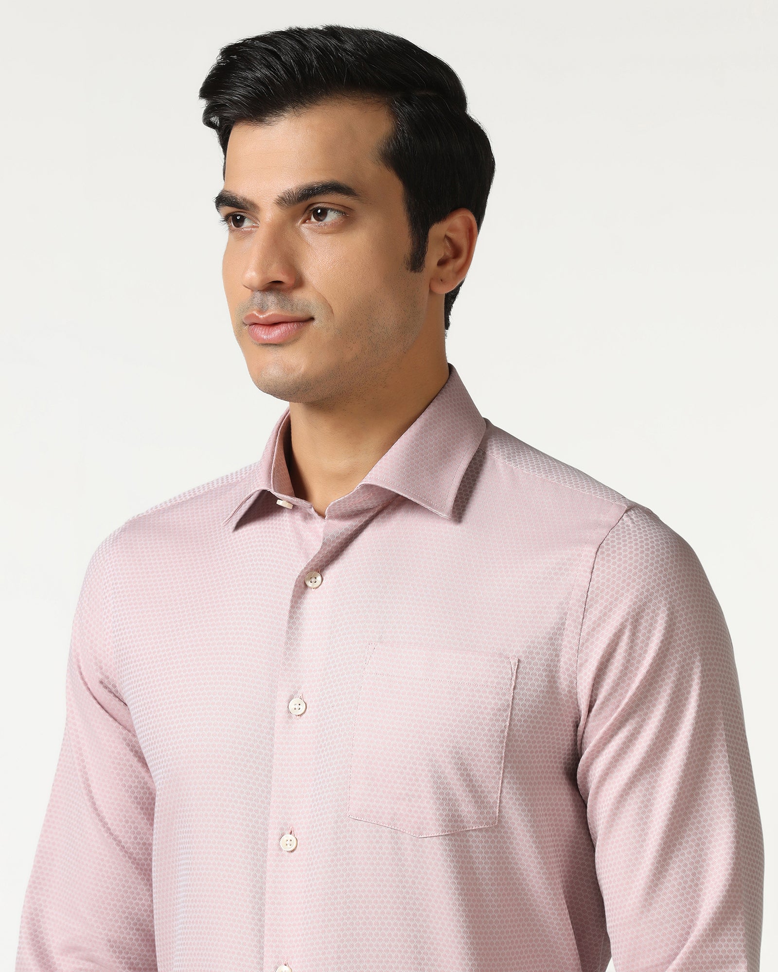 Dusty Pink Textured Shirt - Random