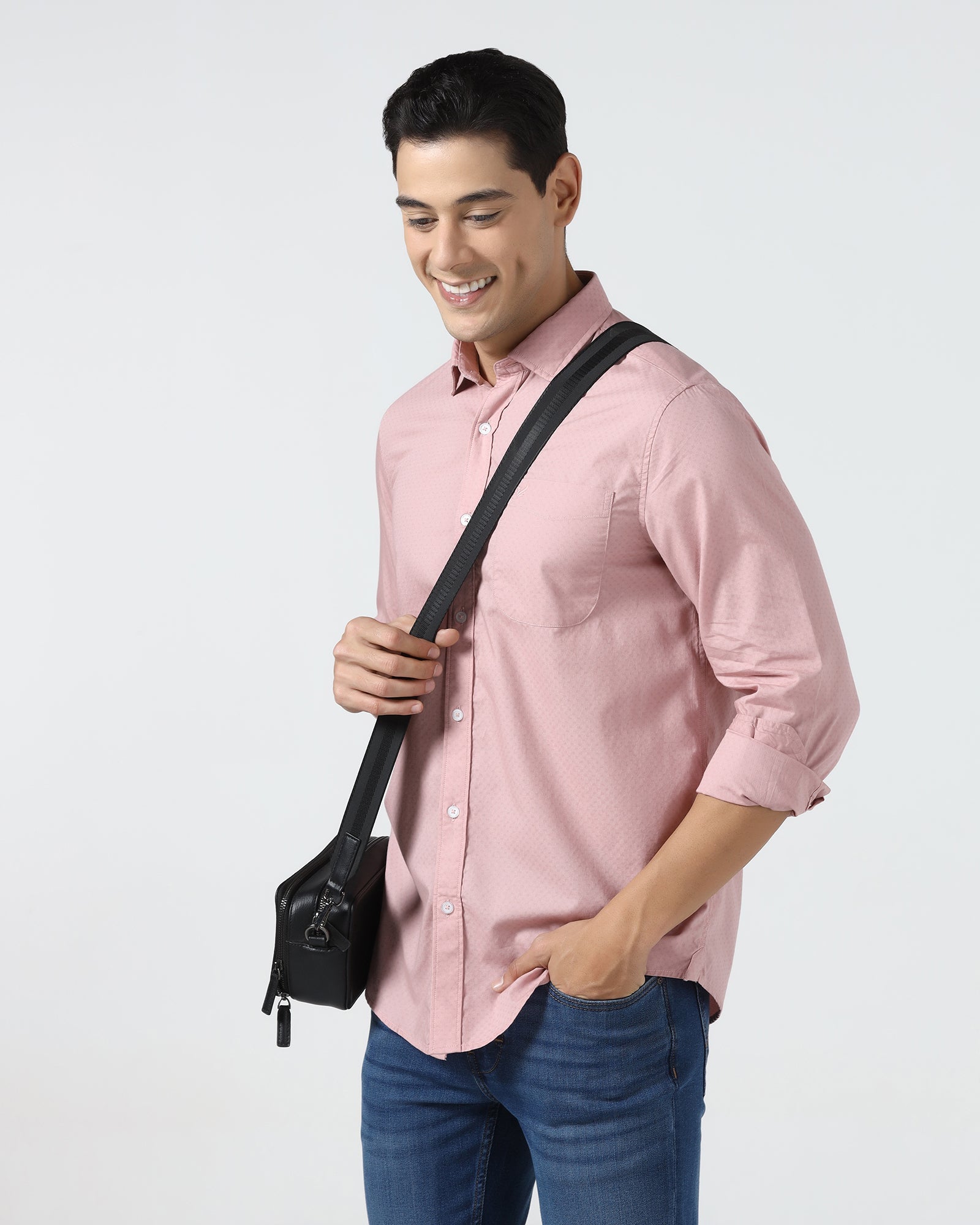 Dusty Pink Textured Shirt - Recon
