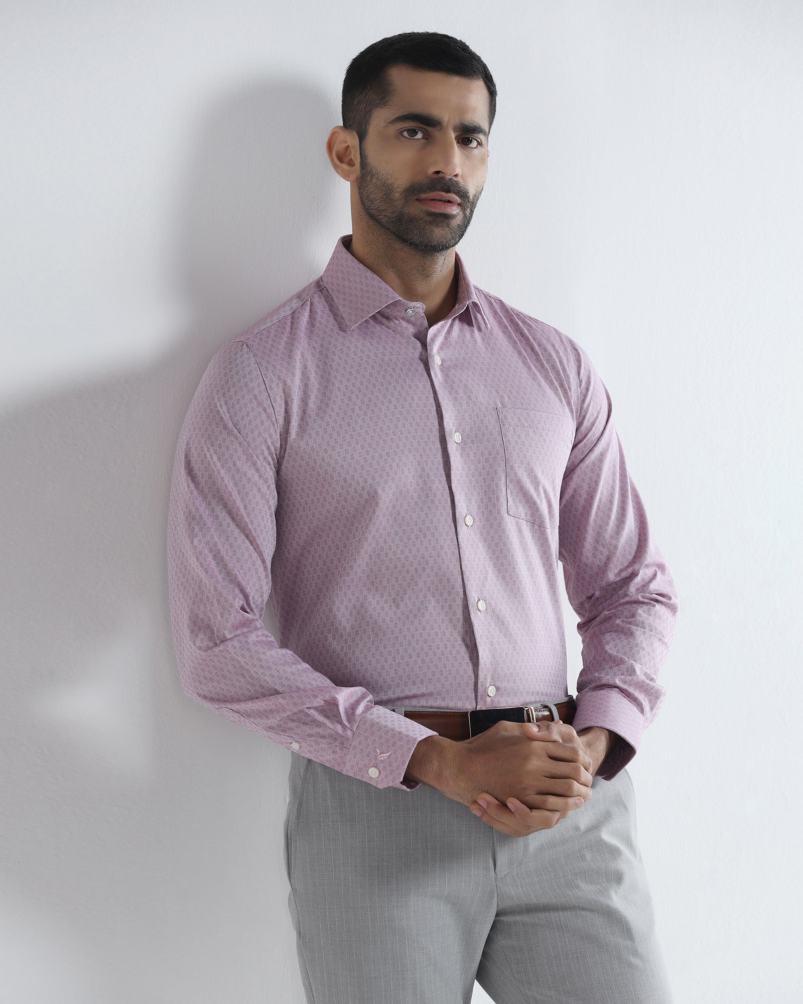 Dusty Pink Textured Shirt - Seon