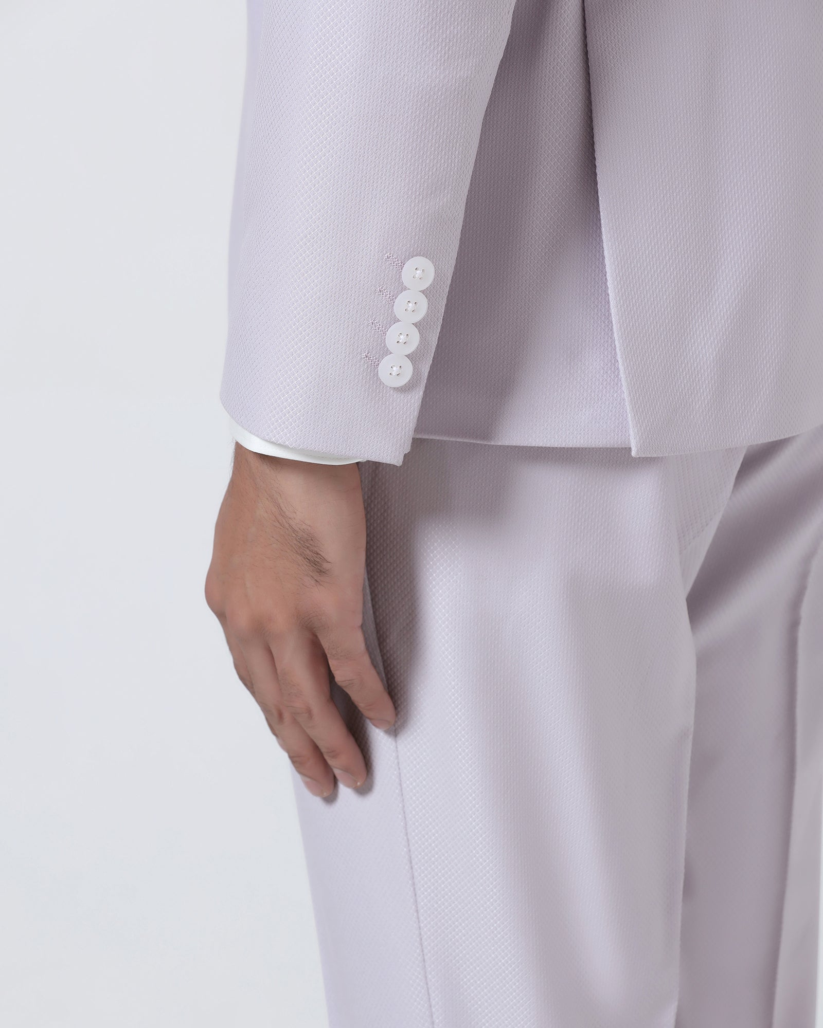 Dusty Pink Three Piece Textured Suit - Zeny