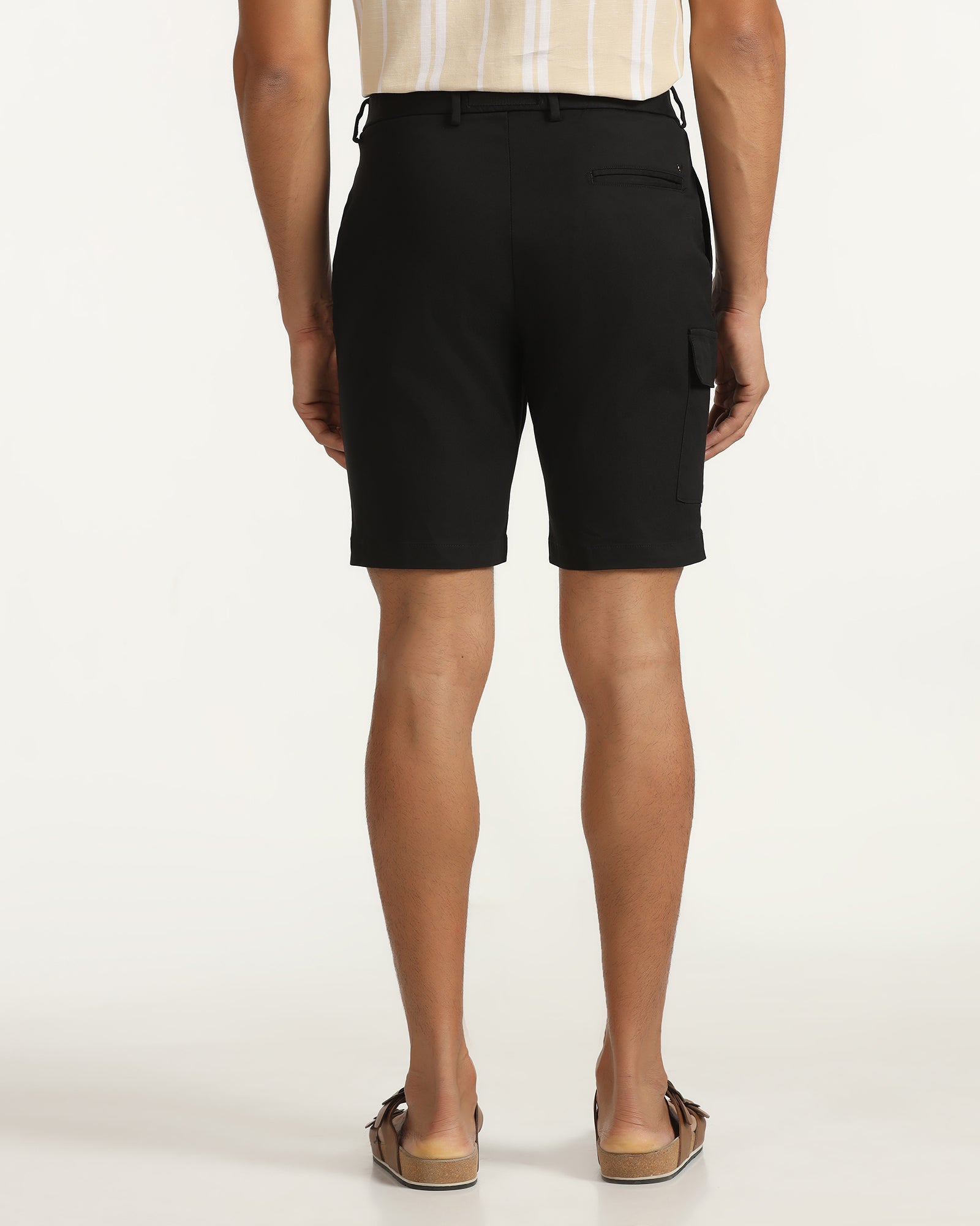 Casual Black Solid Shorts - Vik