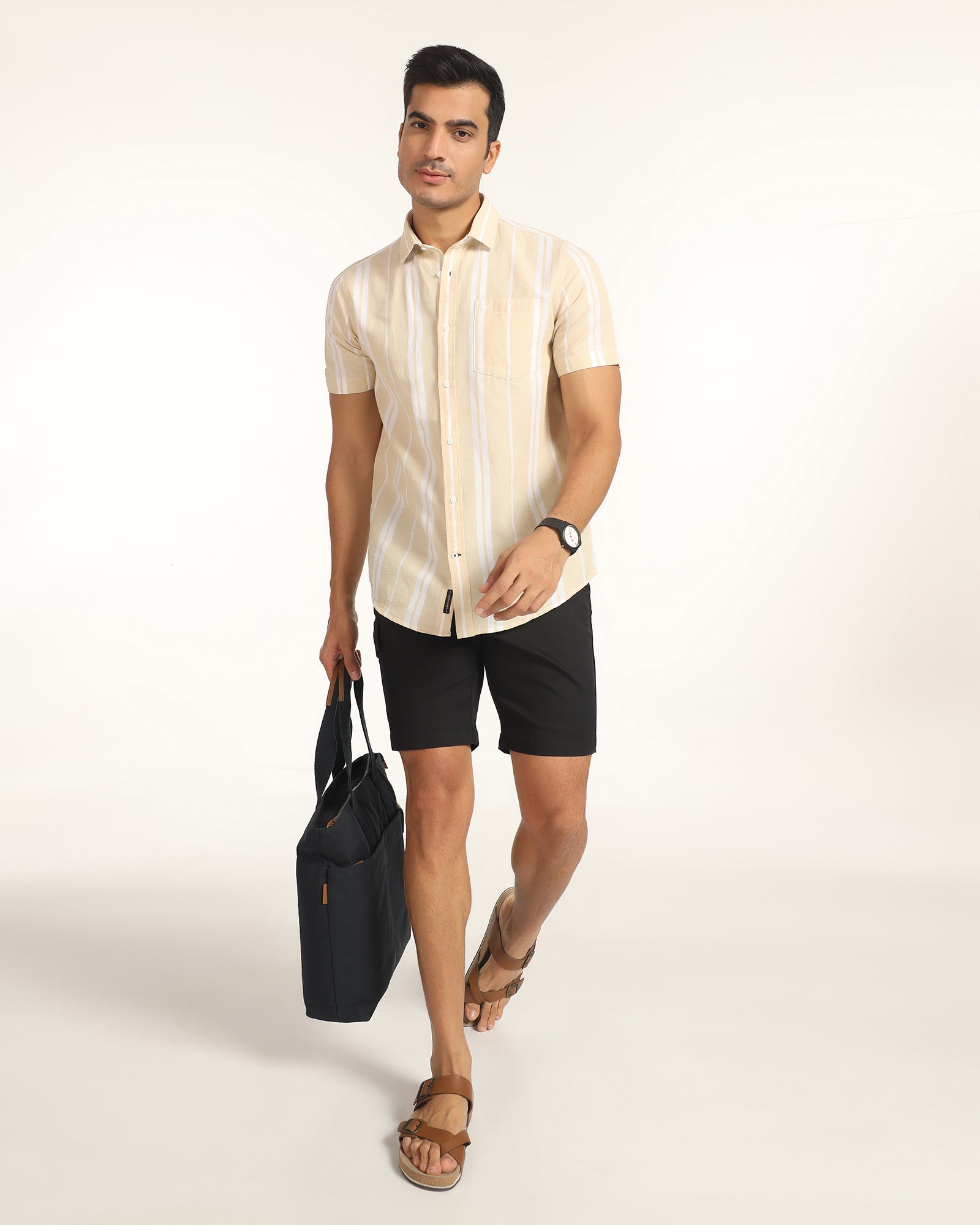 Casual Black Solid Shorts - Vik