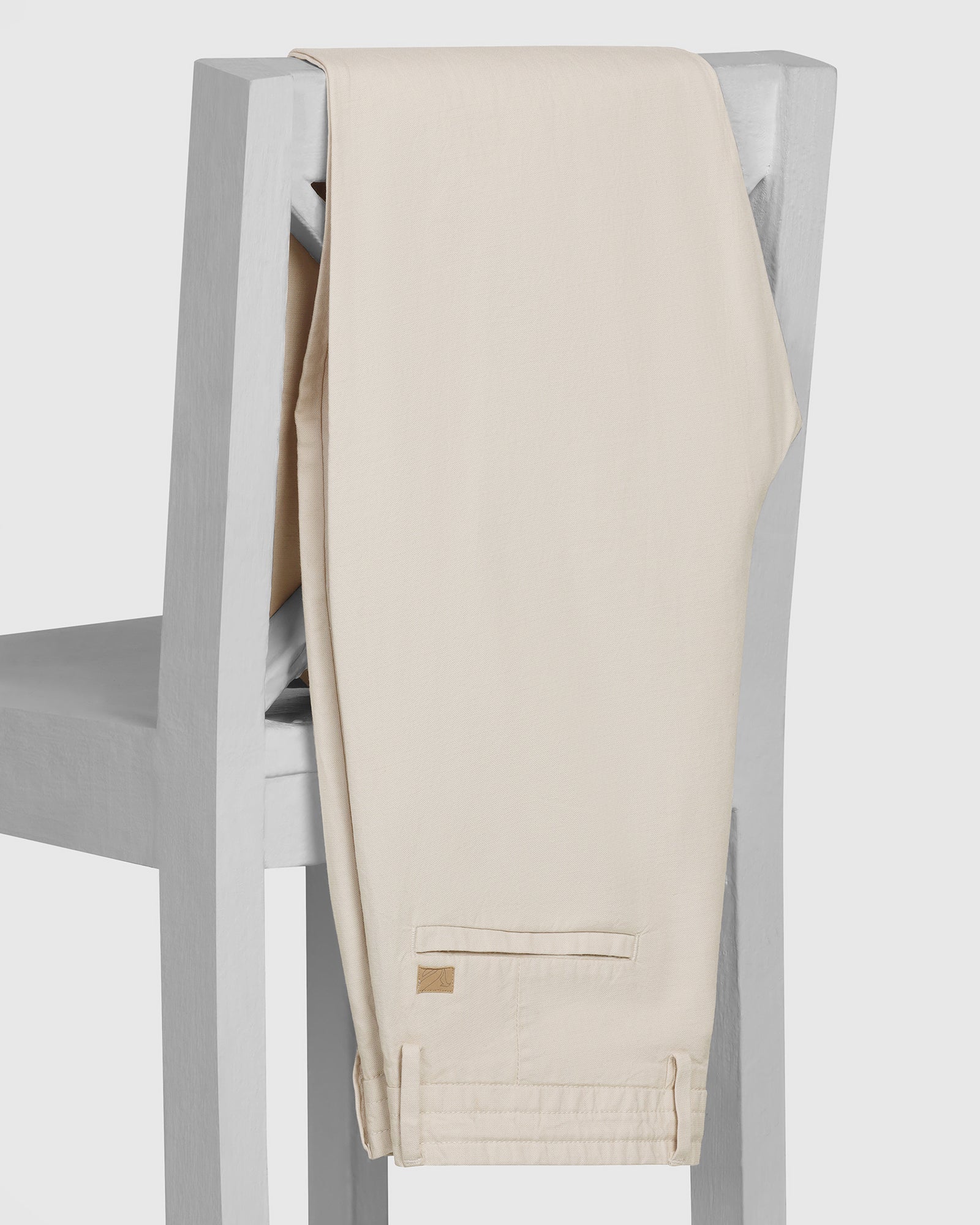 Linen Sneaker Fit Casual Beige Solid Khakis - Kinston