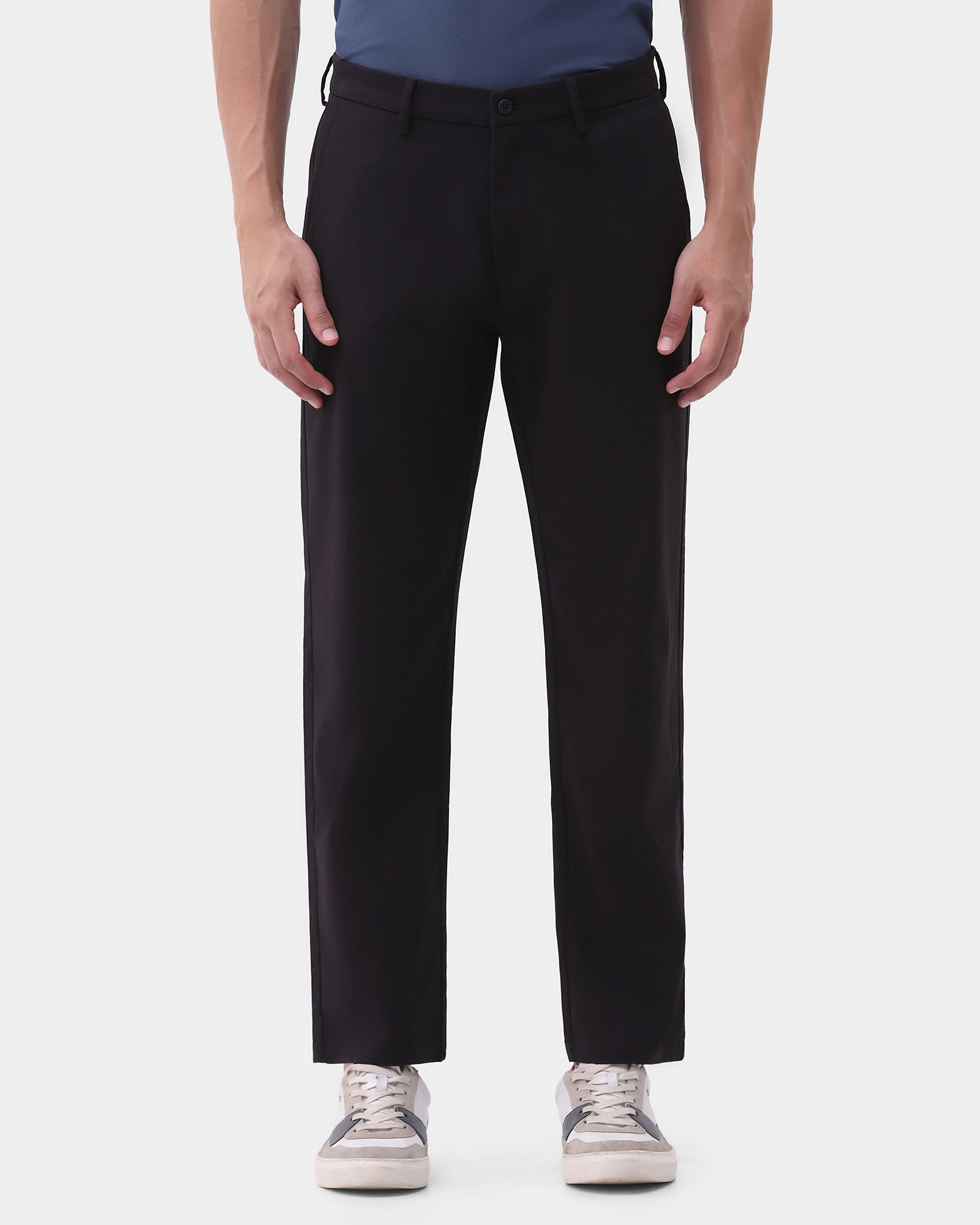 Black Techpro Textured Khakis - Pando