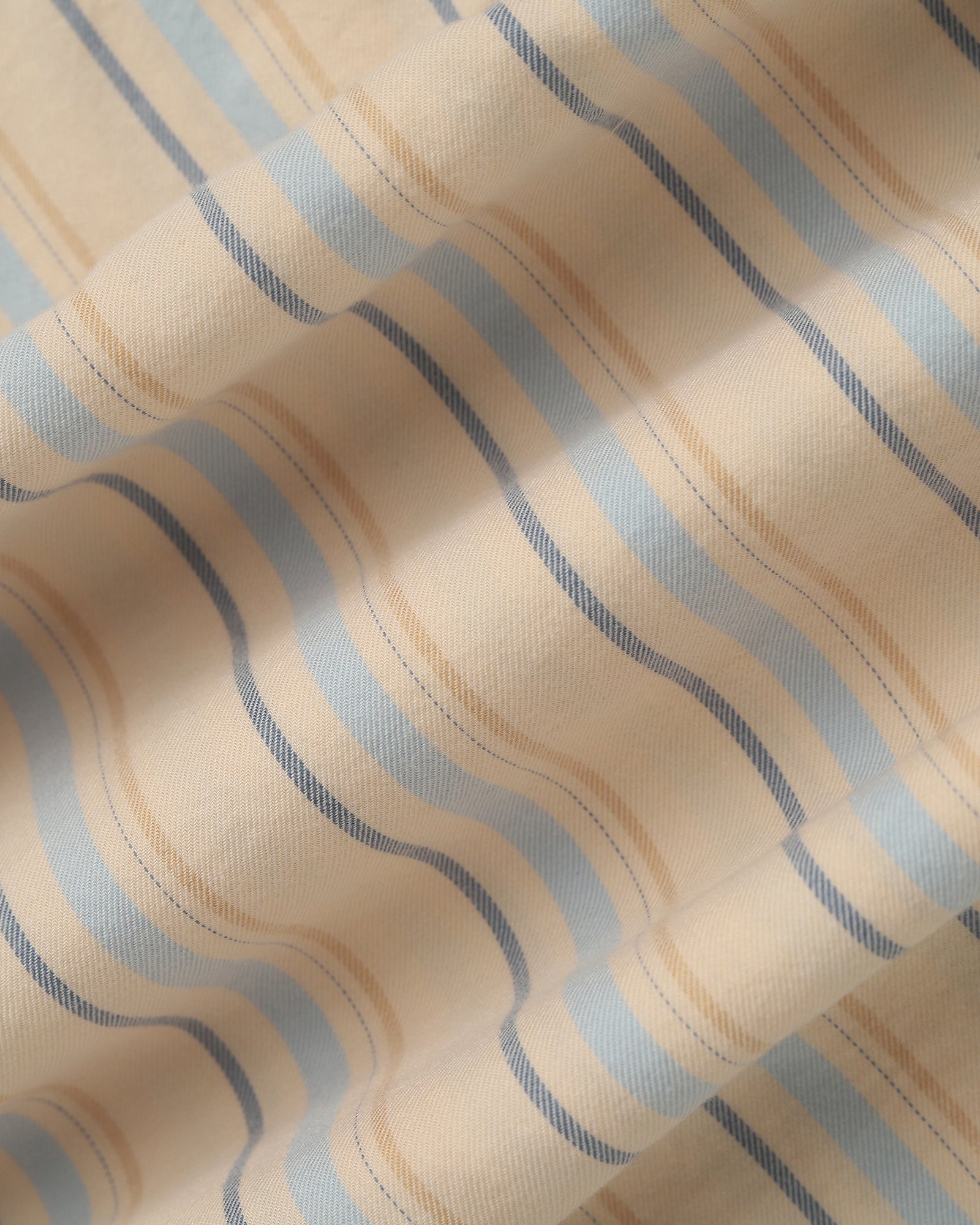 Casual Half Sleeve Beige Stripe Shirt - masami