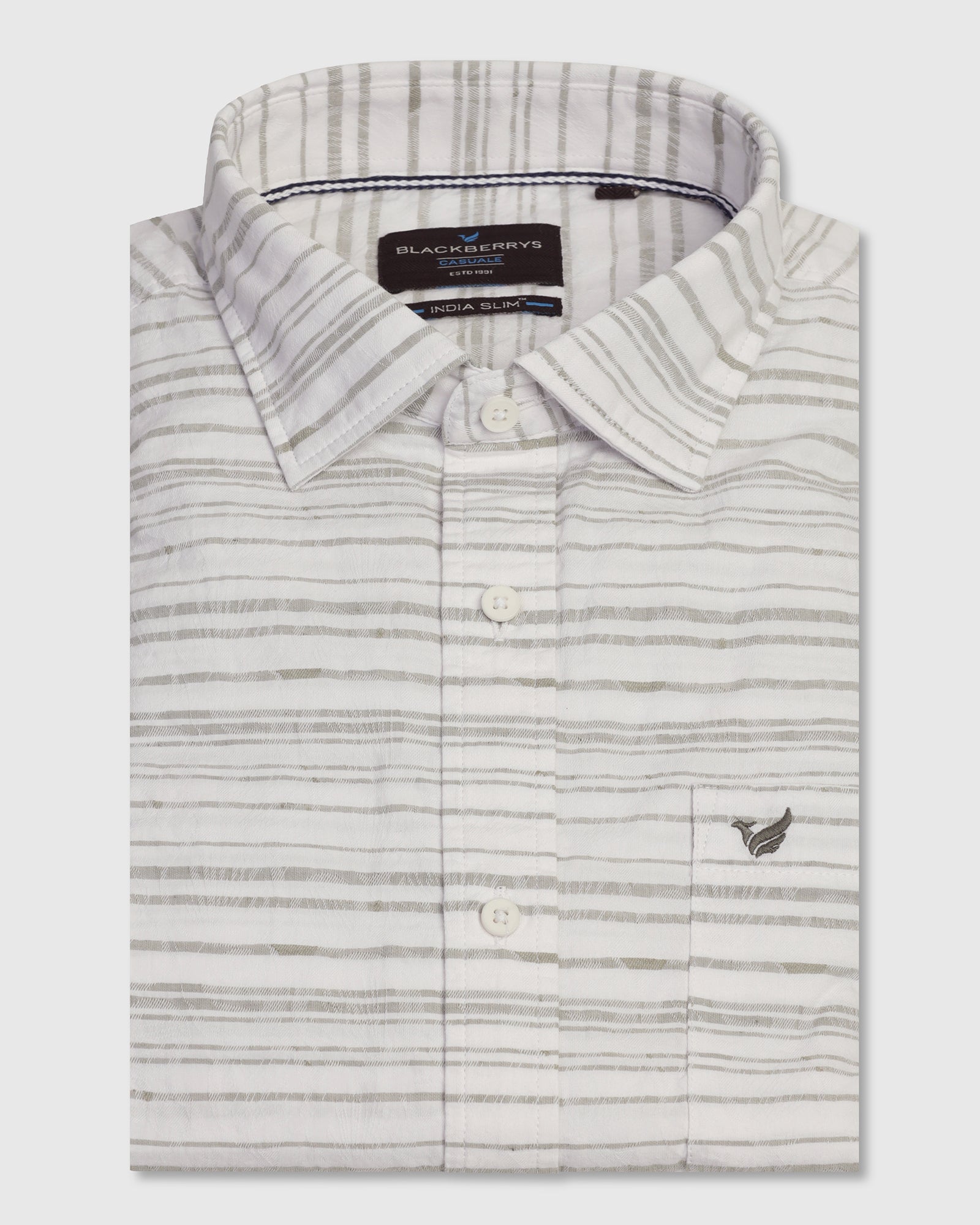 Linen Casual Green Jacquard Shirt - Daigo